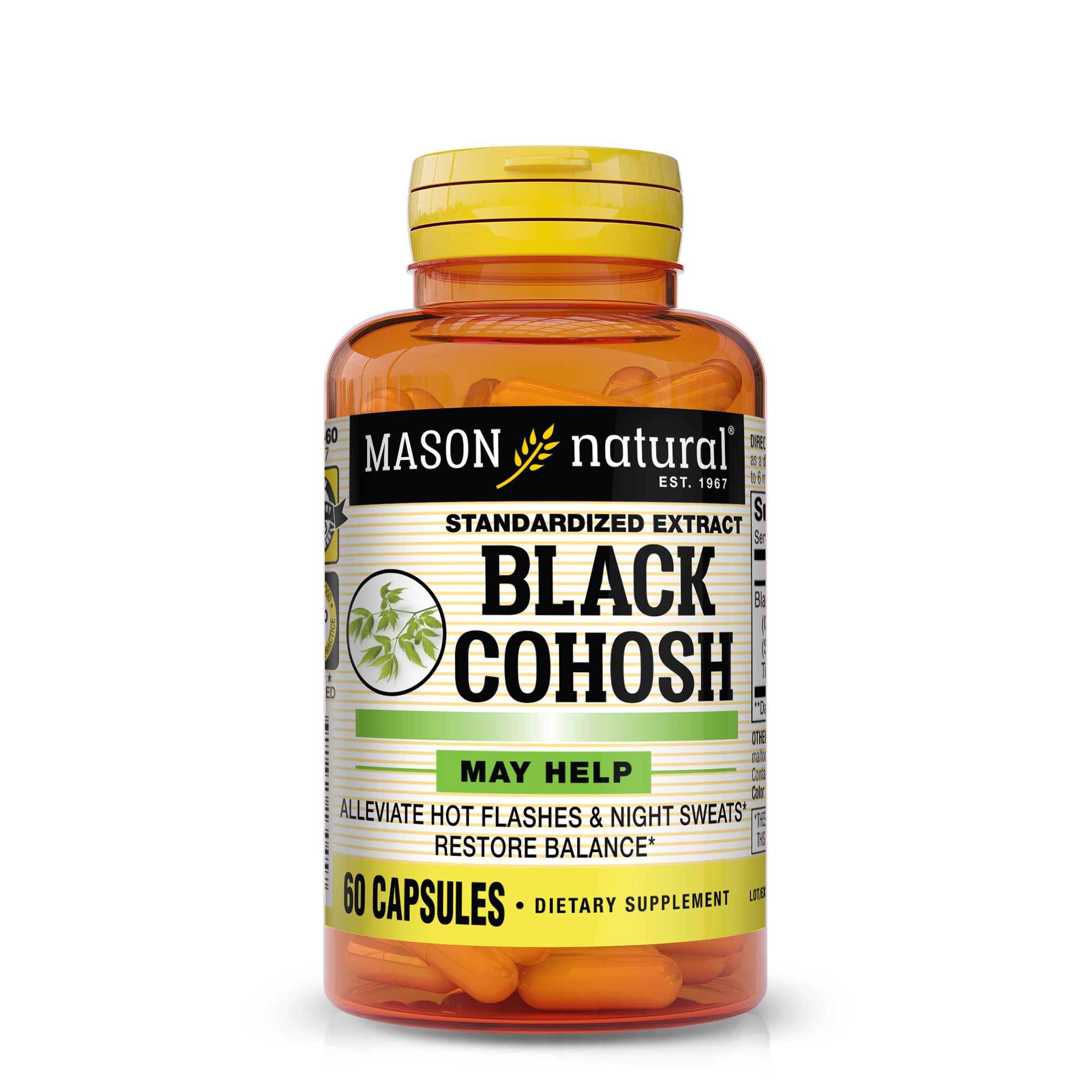 Клопогон стандартизований екстракт, Mason Natural Black Cohosh, Standardized Extract, 60 капсул