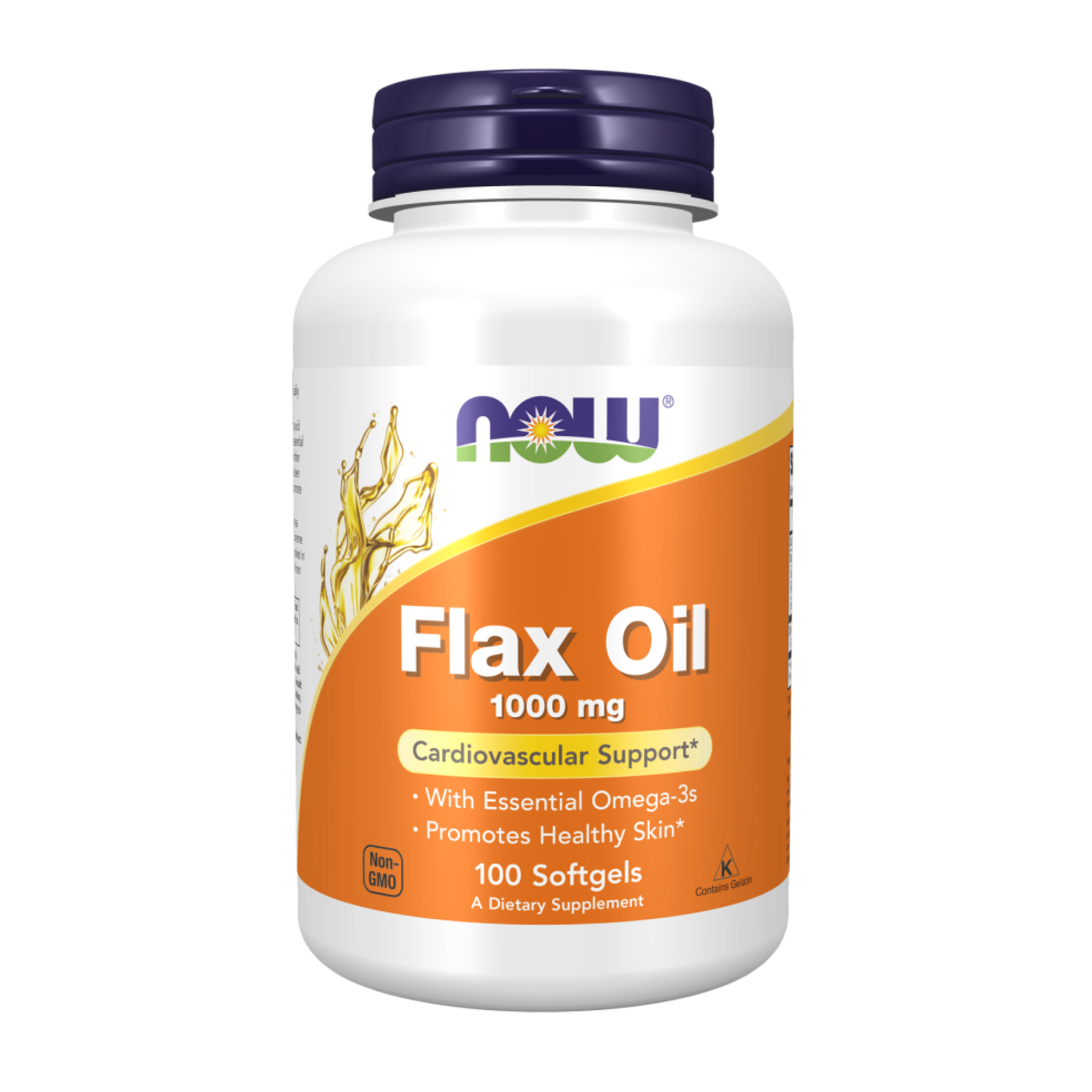 Лляна олія, джерело Омега-3, Now Foods Flax Oil, 1000 мг, 100 м'яких капсул