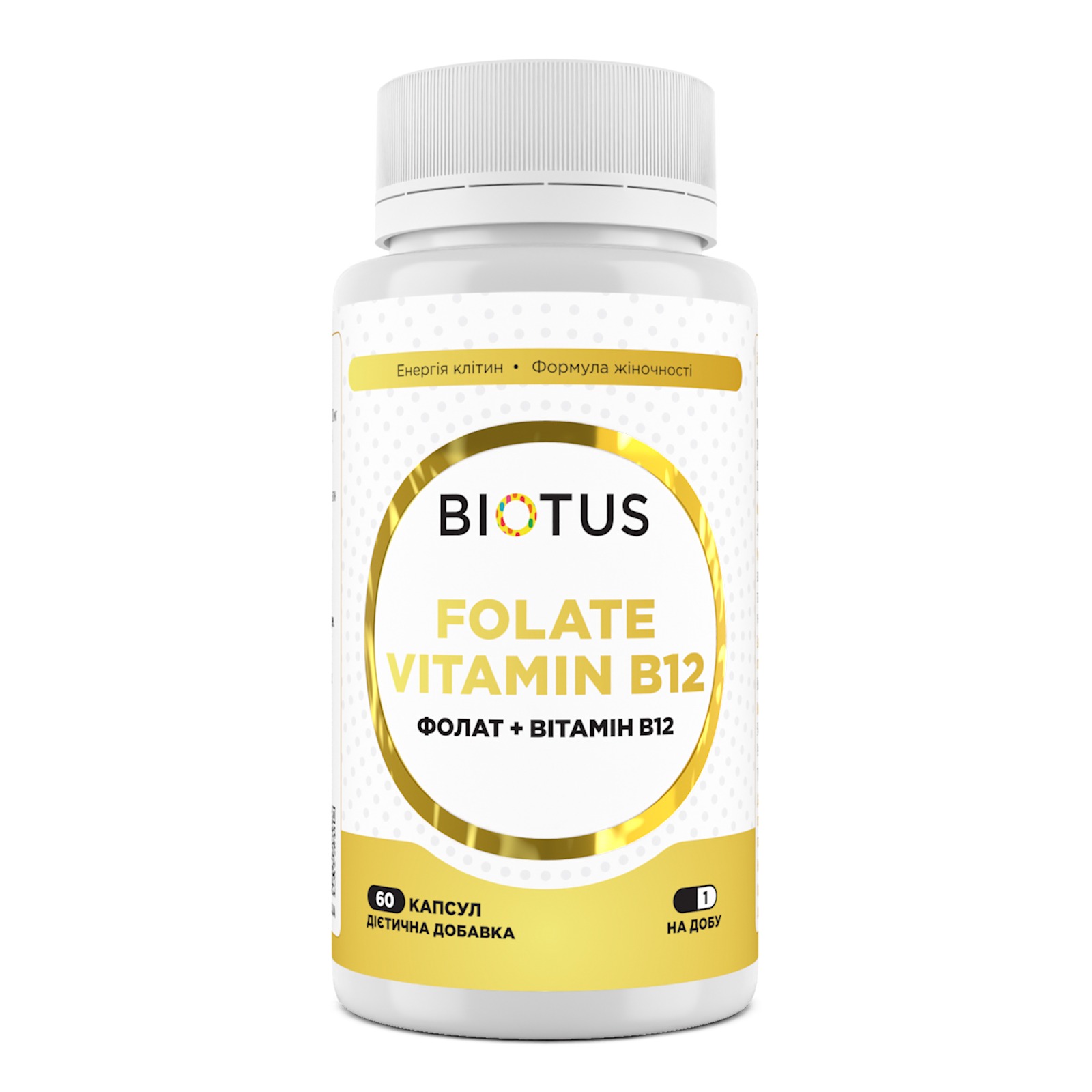 Фолат та вітамін B12, Biotus Folate Vitamin 12, 60 капсул