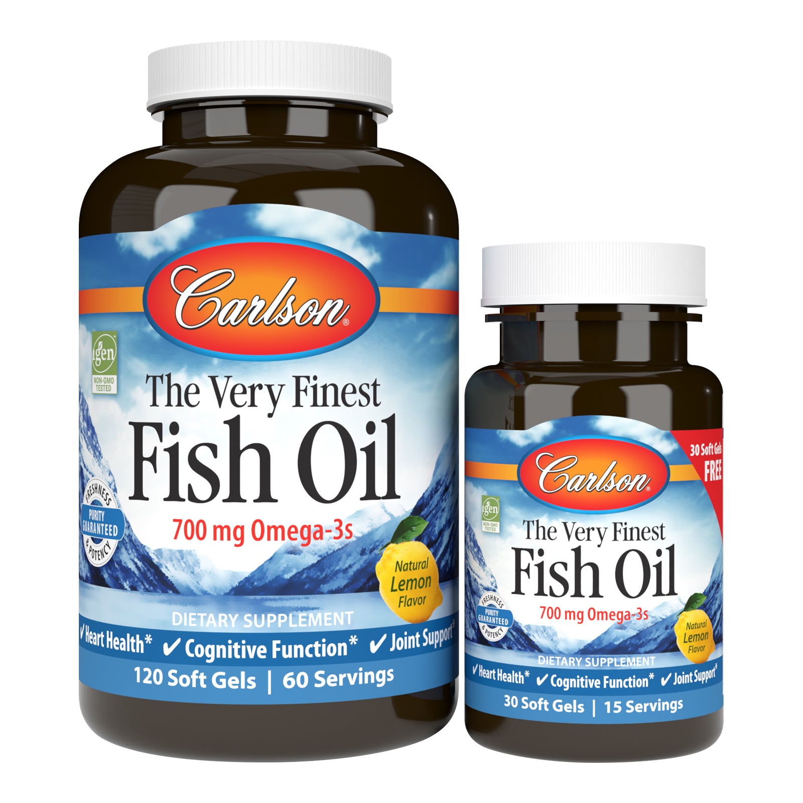 Риб'ячий жир, Carlson Labs The Very Finest Fish Oil, 700 мг, 150 м'яких капсул (Лимон)