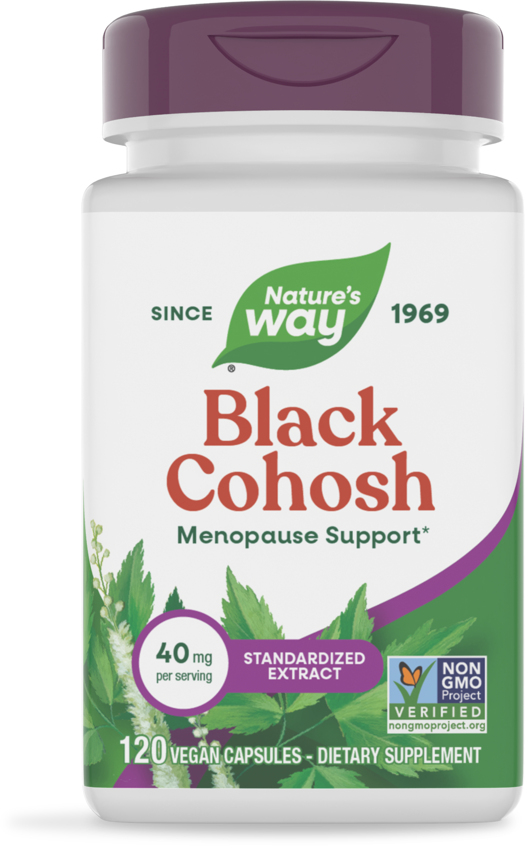 Клопогон, Nature's Way Black Cohosh, 40 мг, 120 вегетаріанських капсул