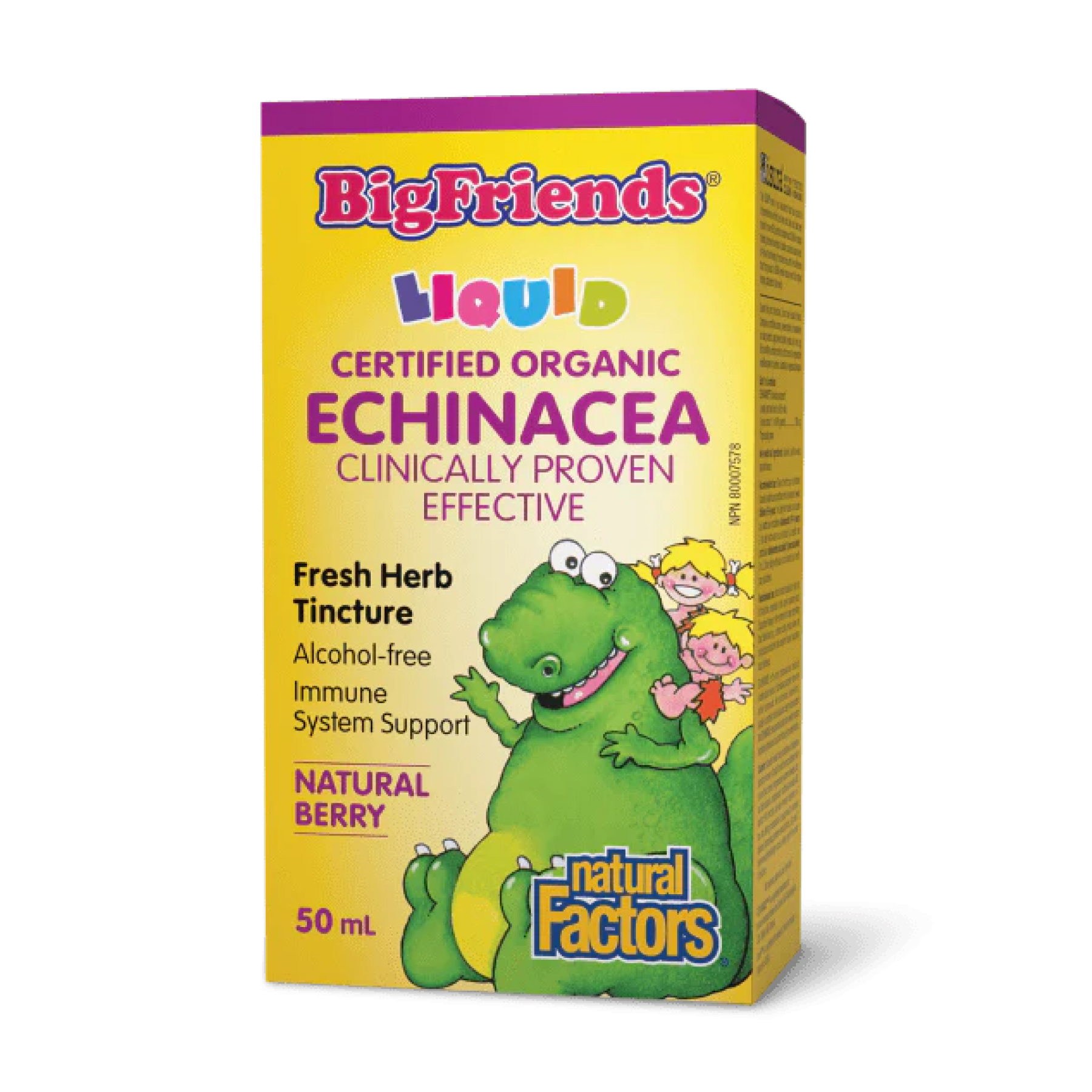 Безалкогольна настоянка ехінацеї для дітей, Natural Factors Echinacea Alcohol-Free Fresh Herb Tincture, 50 мл