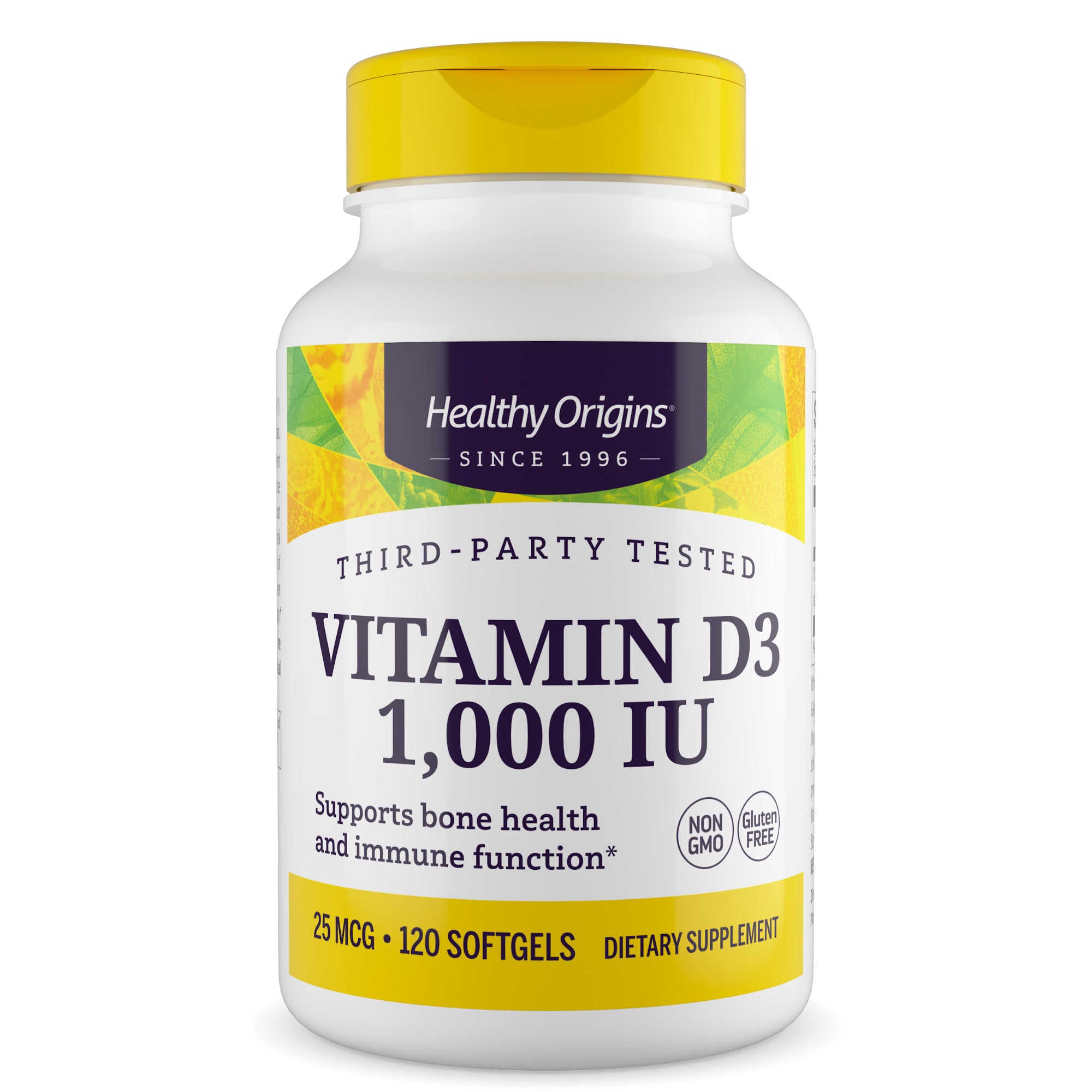 Вітамін D3 в маслі МСТ, Vitamin D3 in MCT Oil, Healthy Origins, 1000 МО, 120 гелевих капсул
