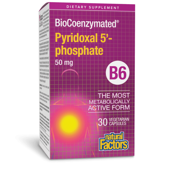 Вітамін B6 піридоксаль-5-фосфат, Natural Factors BioCoenzymated Pyridoxal 5'-phosphate, 50 мг, 30 вегетаріанських капсул