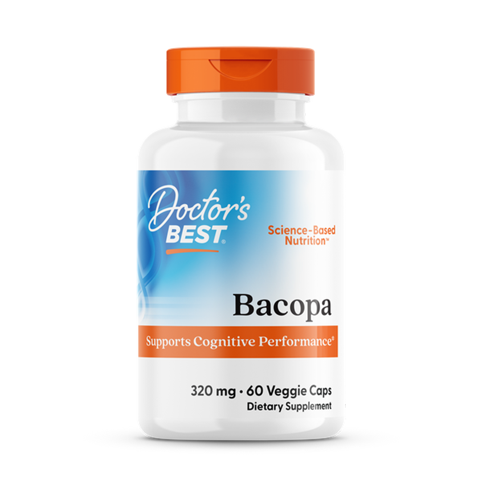 Бакопа, Doctor's Best Bacopa With Synapsa, 320 мг, 60 вегетаріанських капсул