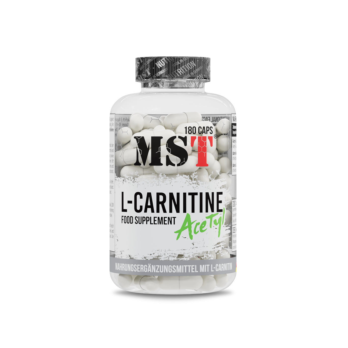L-карнітин для жироспалювання, MST L-Carnitine Acetyl, 180 капсул