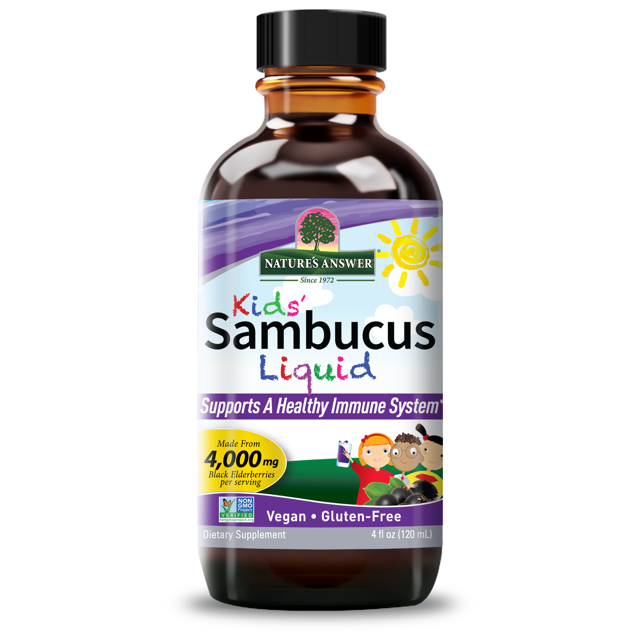 Чорна бузина для дітей, Nature's Answer Sambucus Kid's Formula, 4000 мг, 120 мл
