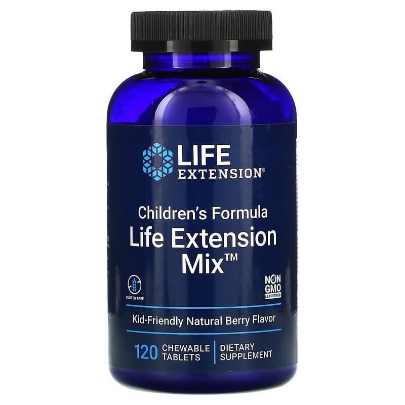 Мультивітаміни для дітей, Life Extension Children's Formula Mix, 120 жувальних таблеток (Ягода)