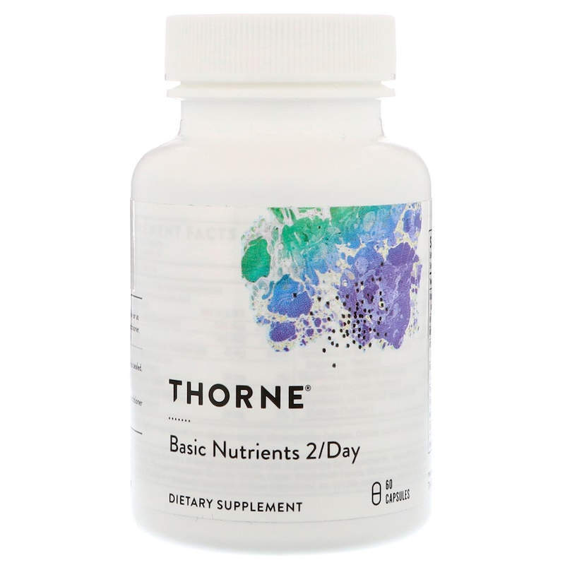 Мультивітаміни без заліза, Basic Nutrients 2/Day, Thorne, сертифіковано NSF, 60 капсул
