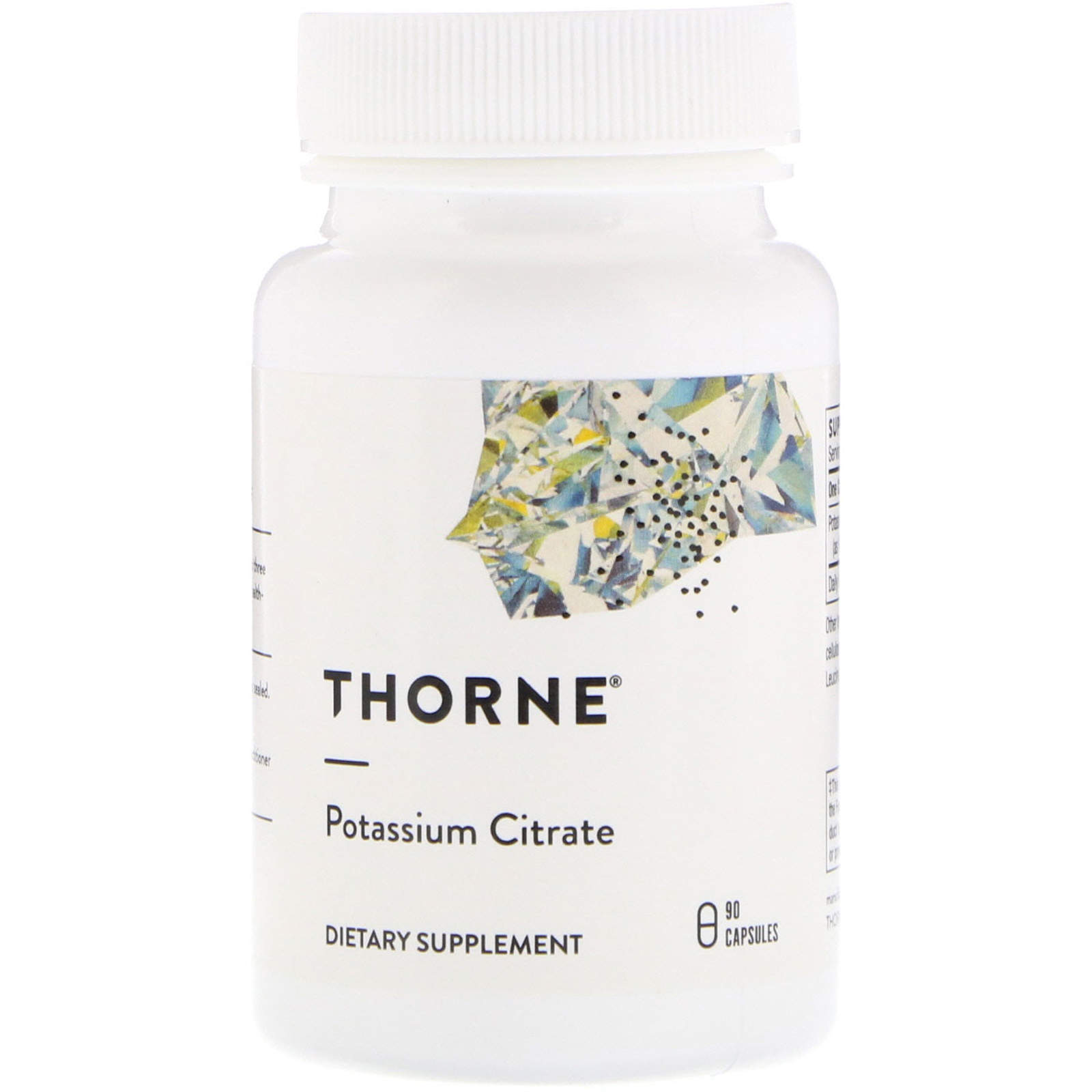 Калій цитрат, Thorne Research Potassium Citrate, 99 мг, 90 вегетаріанських капсул