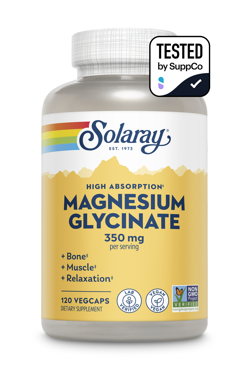 Магній гліцинат, Solaray High Absorption Magnesium Glycinate, 350 мг, 120 вегетаріанських капсул