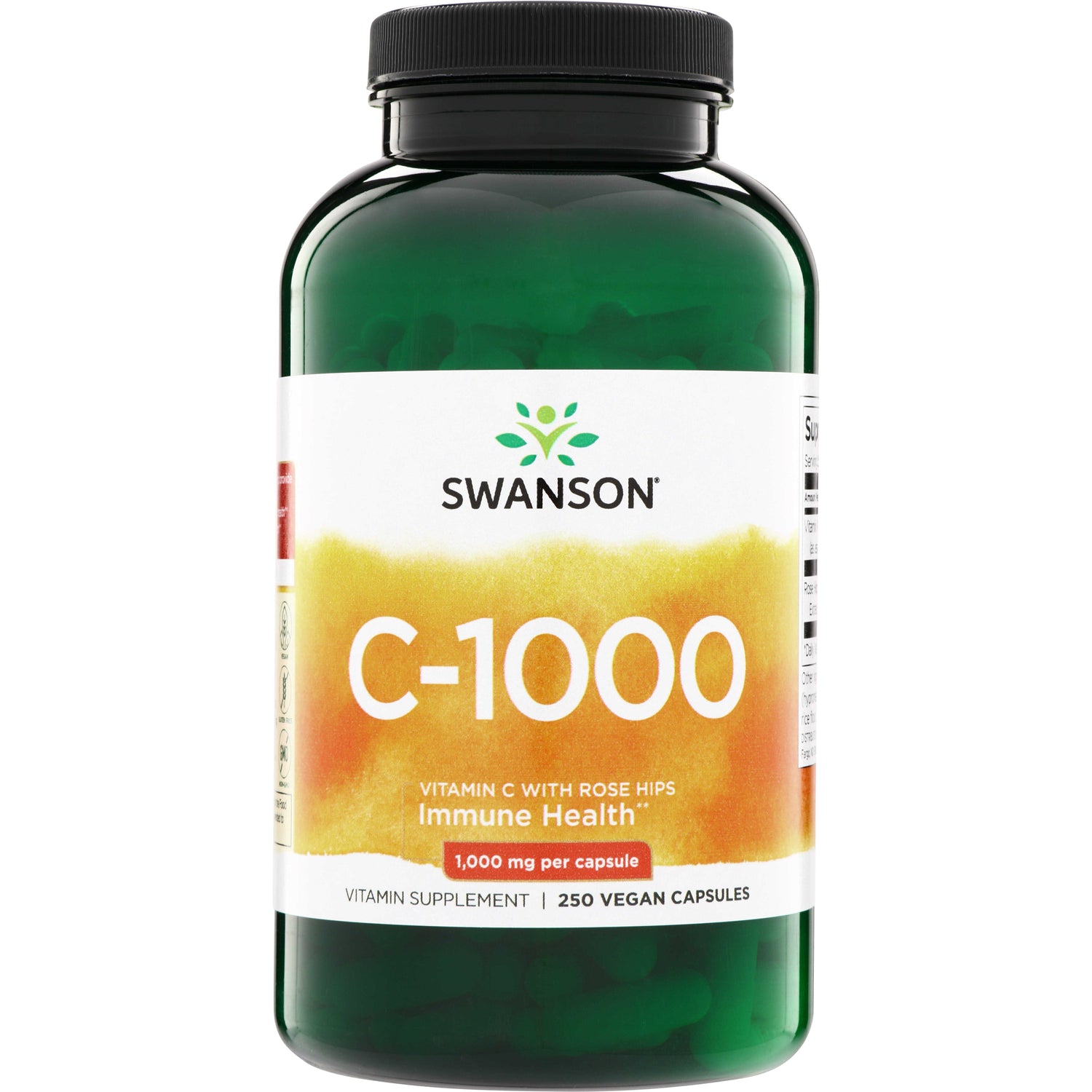 Вітамін C із шипшиною, Swanson Vitamin C with Rose Hips, 1000 мг, 250 капсул