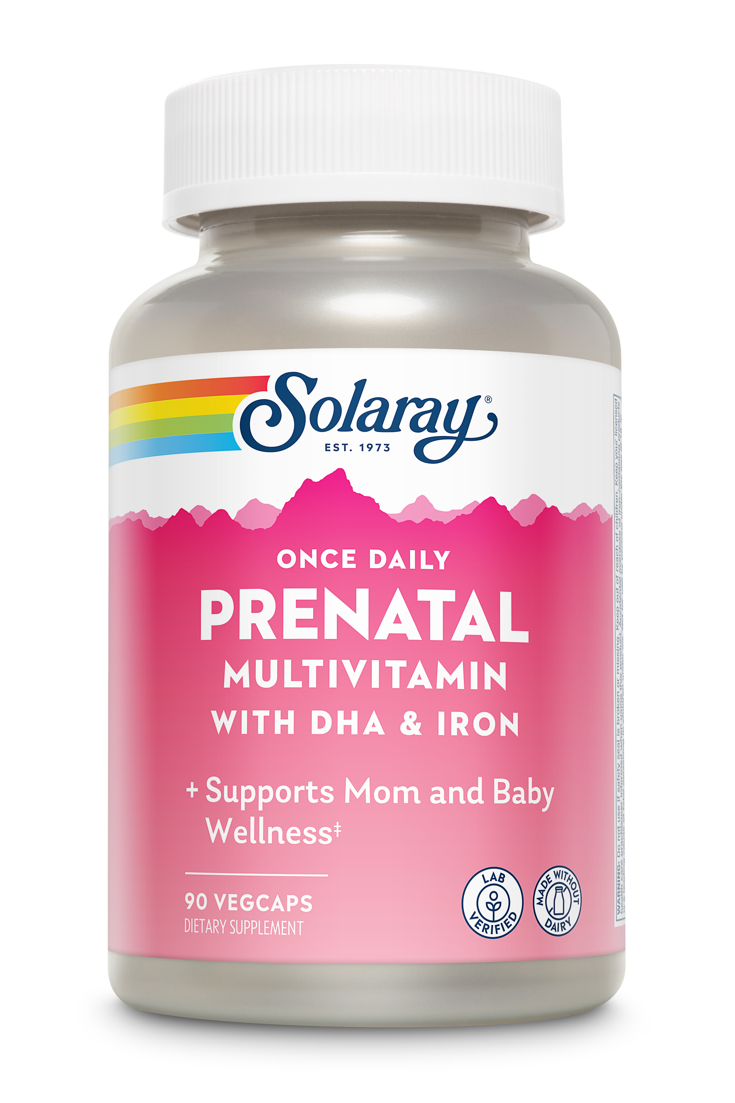 Мультивітаміни для вагітних, Solaray Once Daily Prenatal Multi-Vita, 90 вегетаріанських капсул