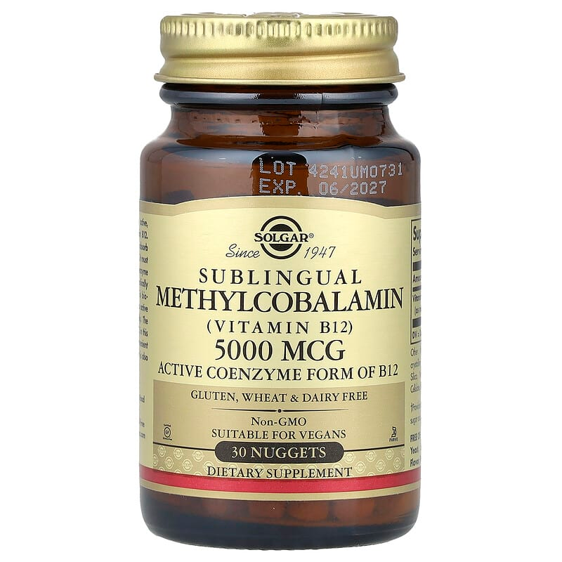 Solgar Sublingual Methylcobalamin (Vitamin B 12) 5000 mcg (30 nuggets)