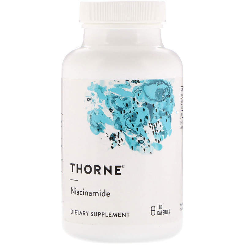 Ніацинамід (вітамін B3), Thorne Research Niacinamide, 500 мг, 180 вегетаріанських капсул