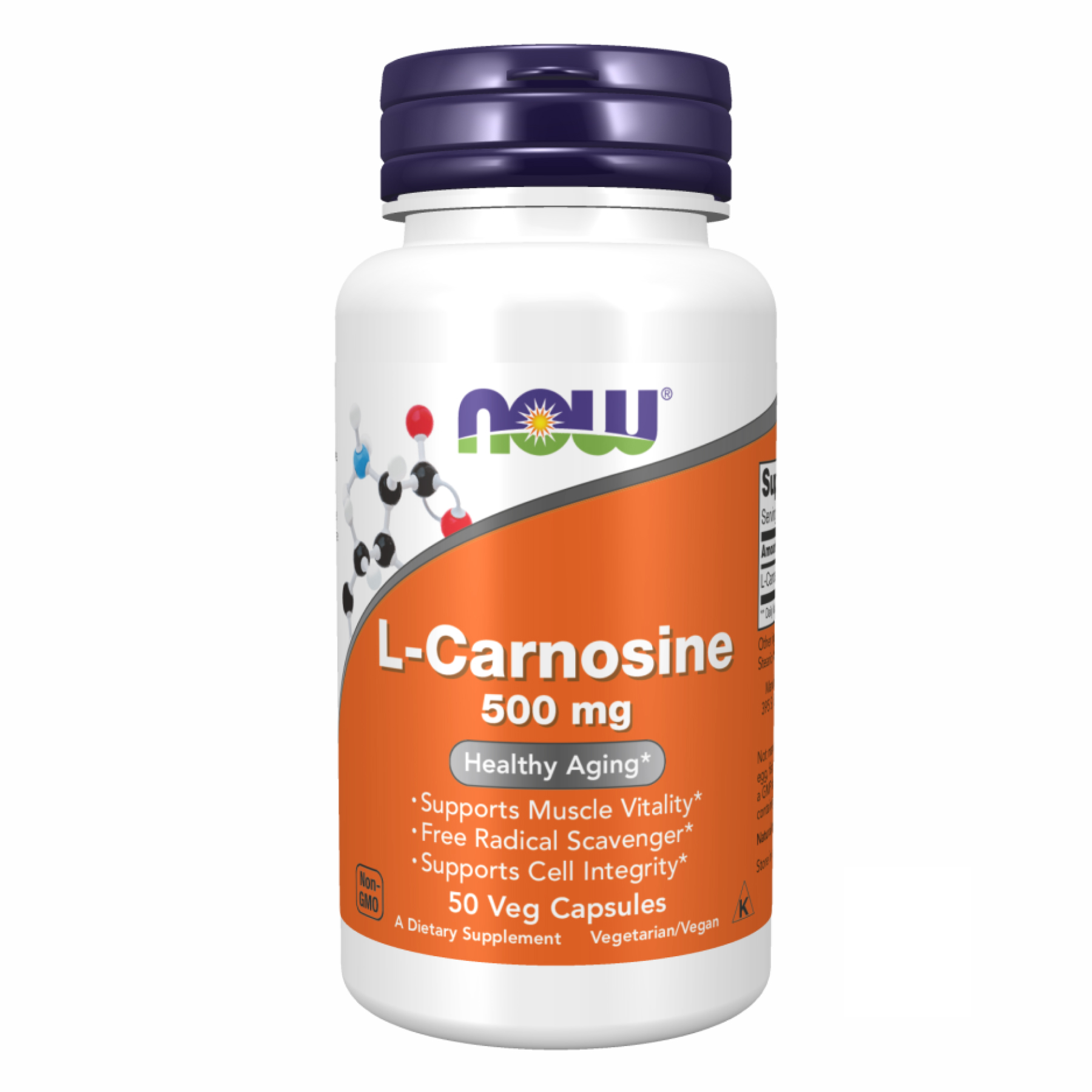 L-Карнозин, Now Foods L-Carnosine, 500 мг, 50 вегетаріанських капсул