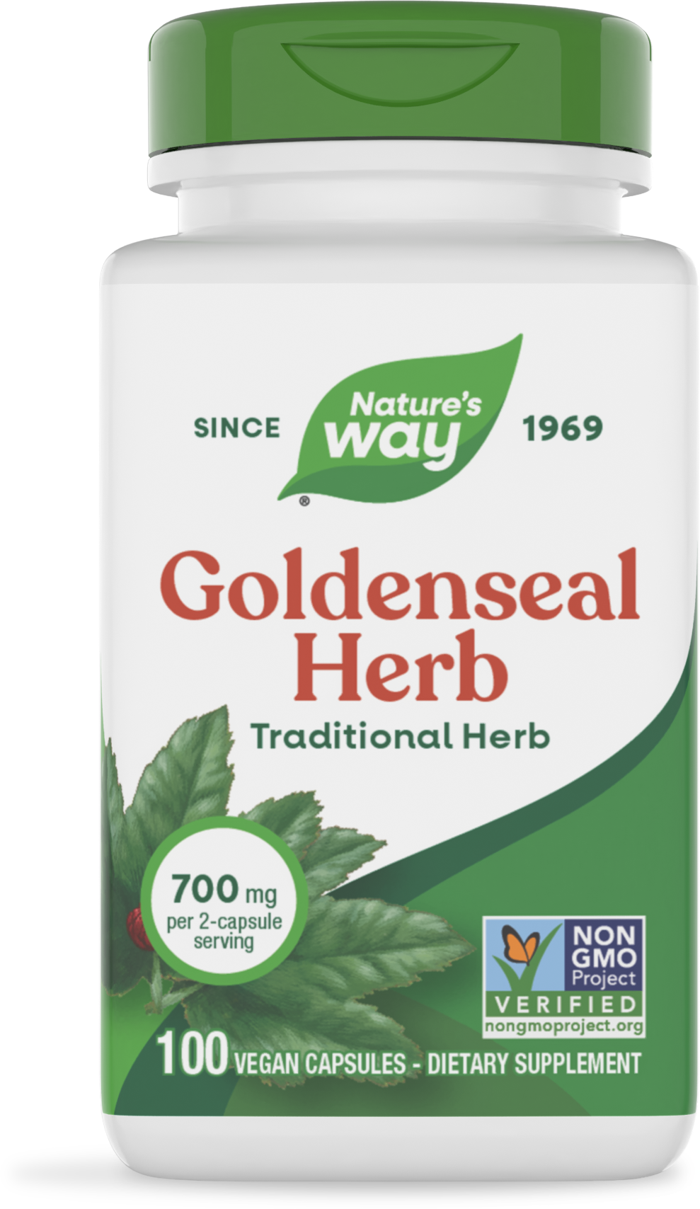 Гідрастис канадський, Nature's Way Goldenseal Herb, 350 мг, 100 вегетаріанських капсул