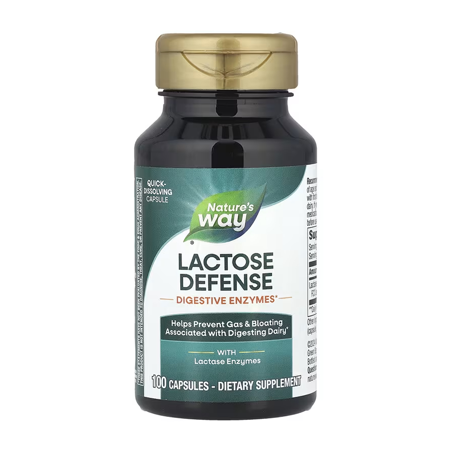 Ферменти для травлення лактози, Nature's Way Lactose Defense, 100 капсул