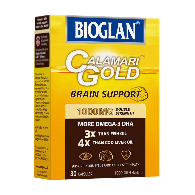 Омега-3 з кальмарів для підтримки мозку, Bioglan Calamari Gold Brain Support 1000 mg, 30 капсул