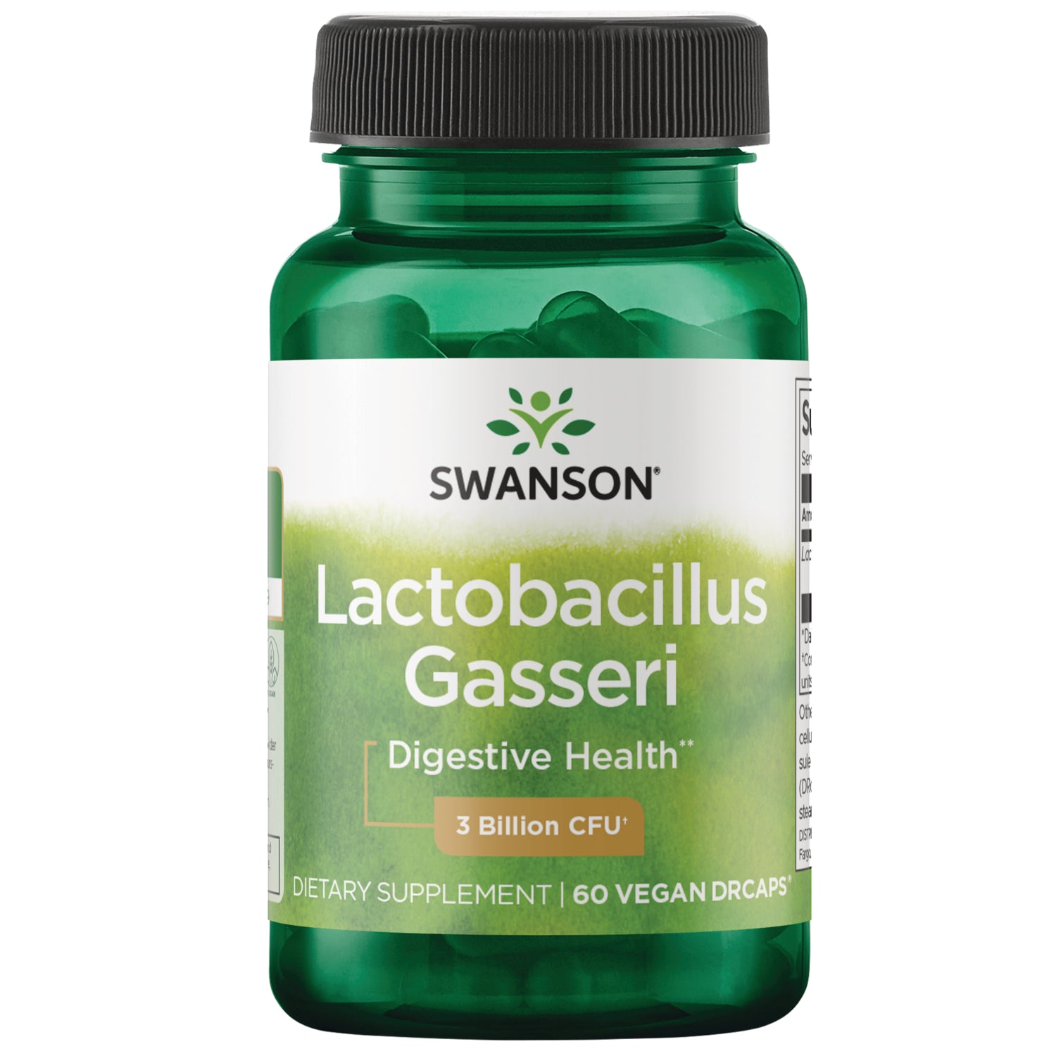 Пробіотик Lactobacillus Gasseri, Swanson Lactobacillus Gasseri, 3 млрд КУО, 60 вегетаріанських капсул