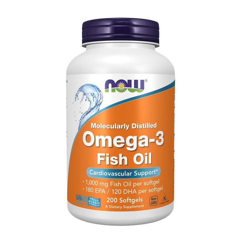 Омега-3 жирні кислоти, Now Foods Omega-3, 200 м'яких капсул