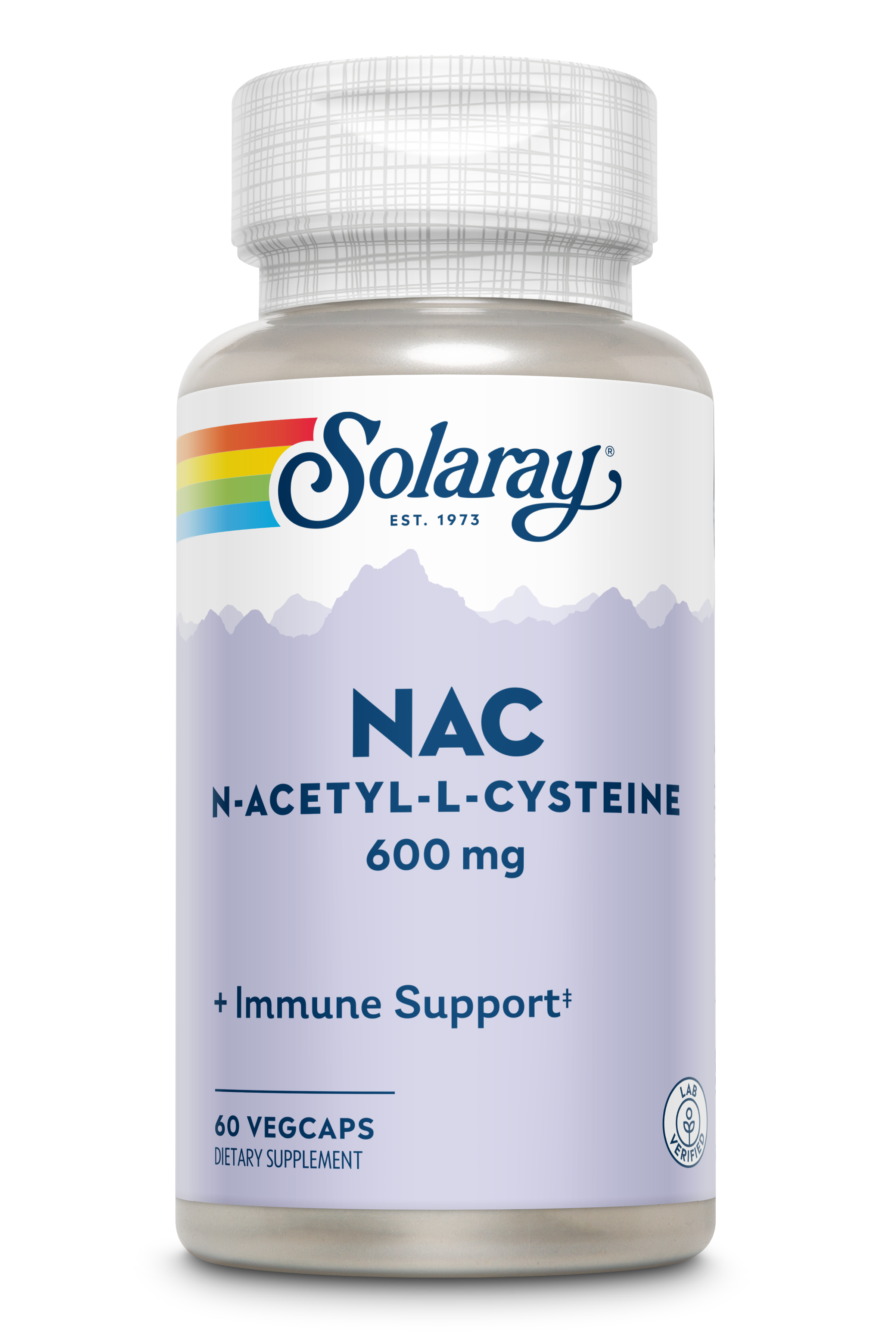 N-ацетил-L-цистеїн, Solaray NAC (N-Acetyl-L-Cysteine), 600 мг, 60 вегетаріанських капсул