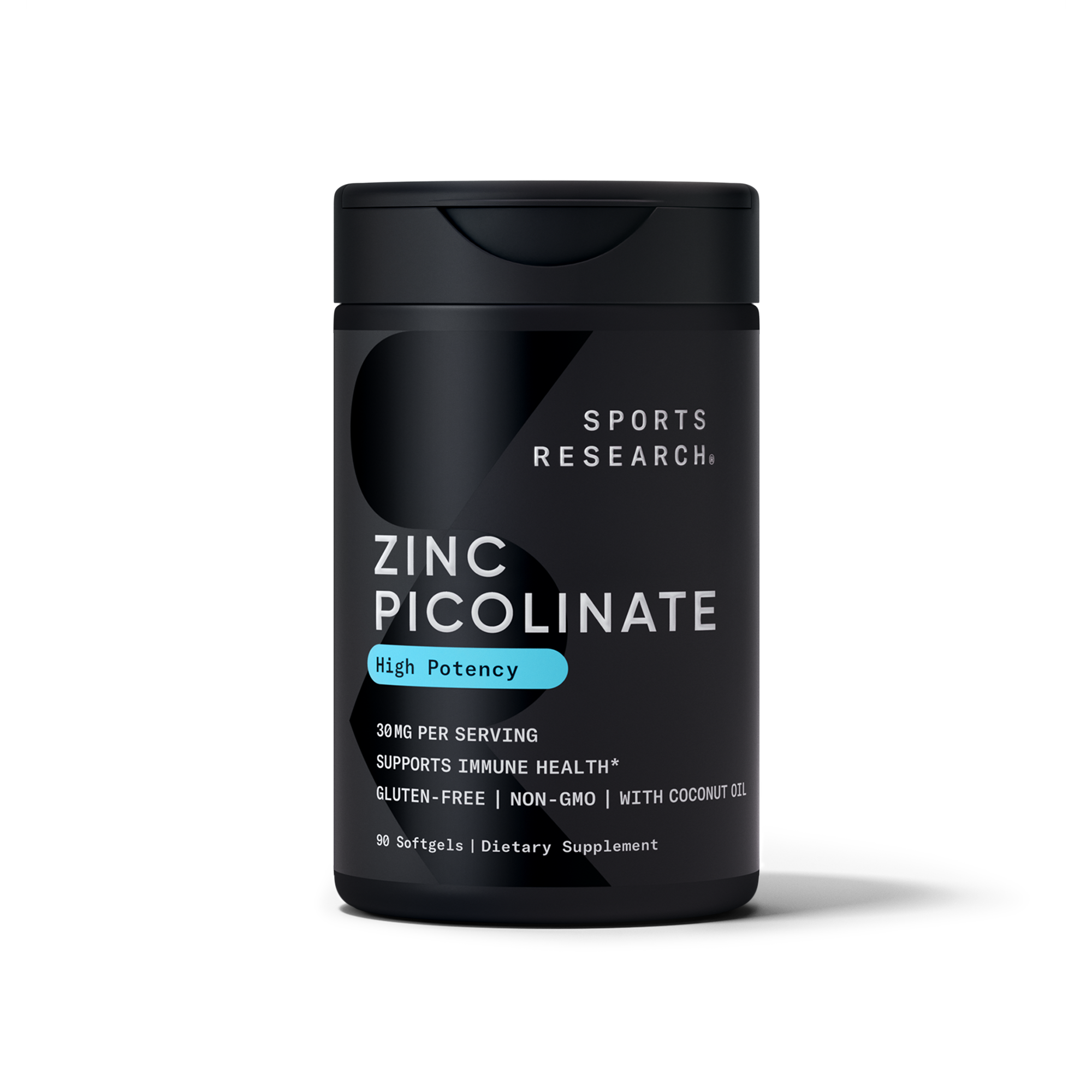 Пиколинат цинка для иммунитета, Sports Research Zinc Picolinate, 30 мг, 90 мягких капсул