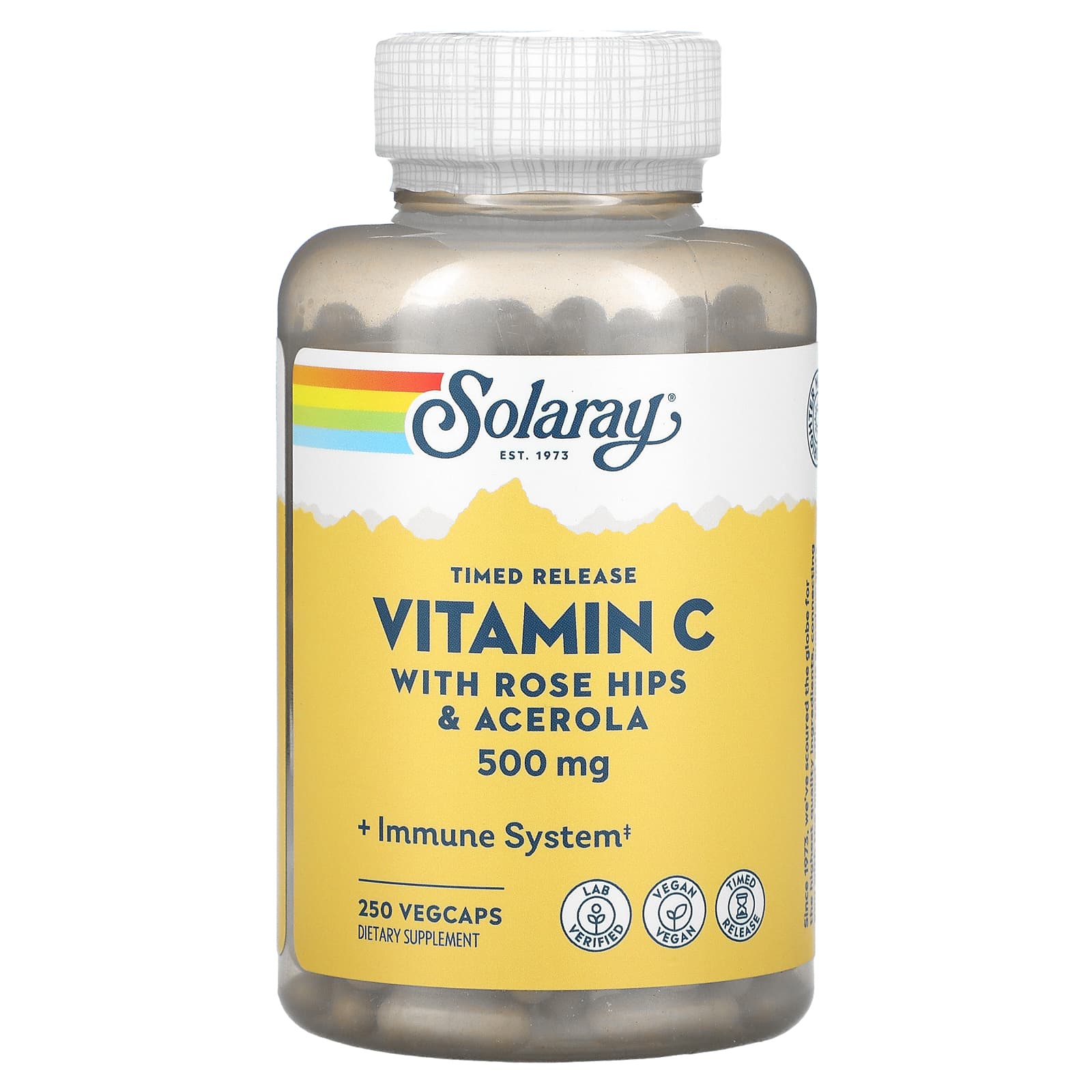Вітамін С, Timed Release Vitamin C, Solaray, 500 мг, 250 капсул