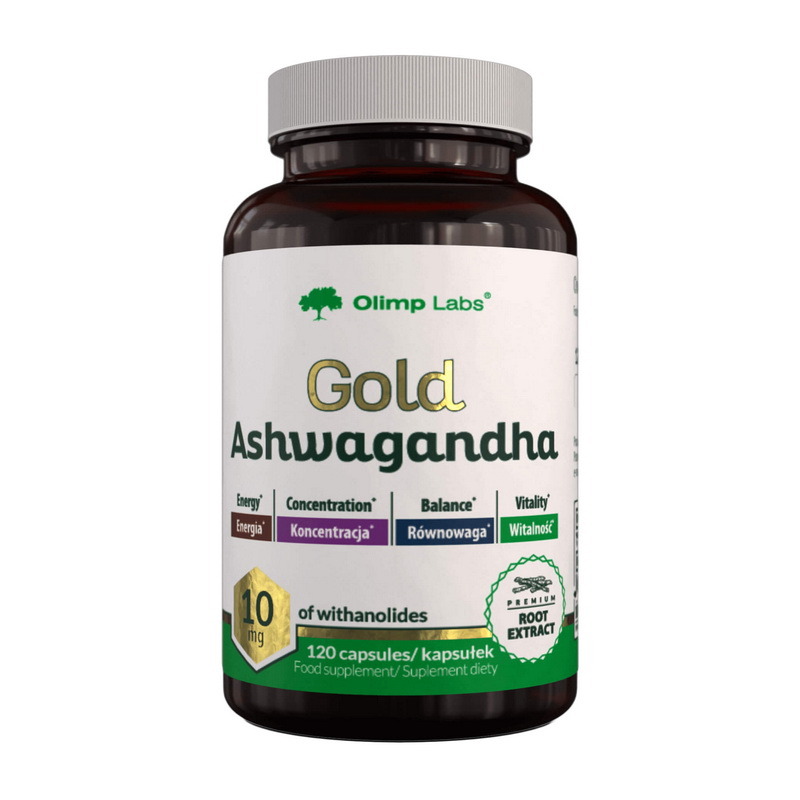 Ашваганда, Olimp Nutrition Gold Ashwagandha, 10 мг, 120 капсул