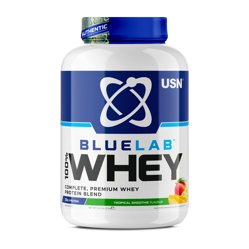 Протеин сывороточный, USN Blue Lab 100% Whey, 2 кг (Тропическая полоса)