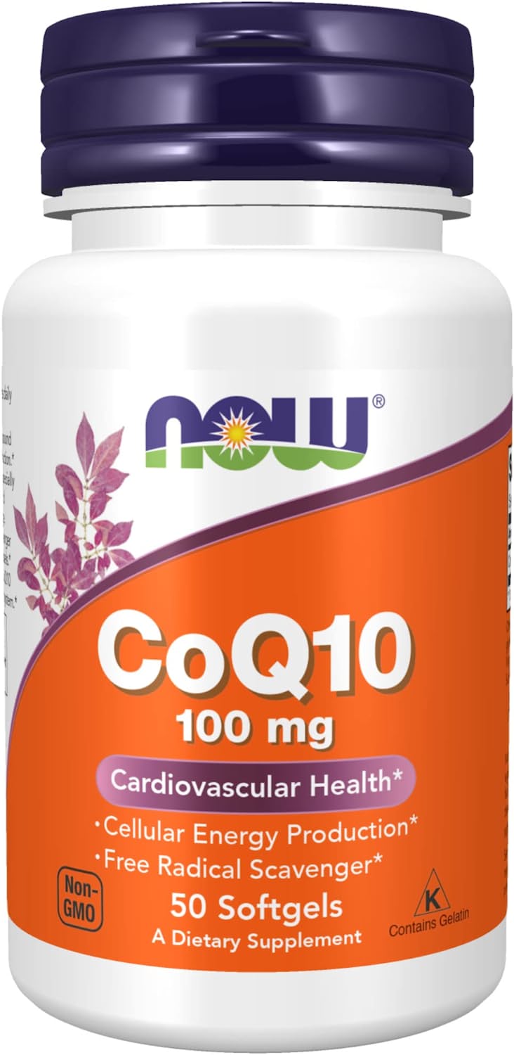 Коензим Q10, Now Foods CoQ10, 100 мг, 50 м'яких капсул