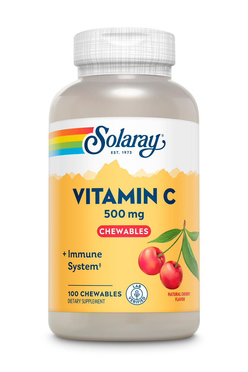 Вітамін C, Solaray Vitamin C, 500 мг, 100 жувальних таблеток