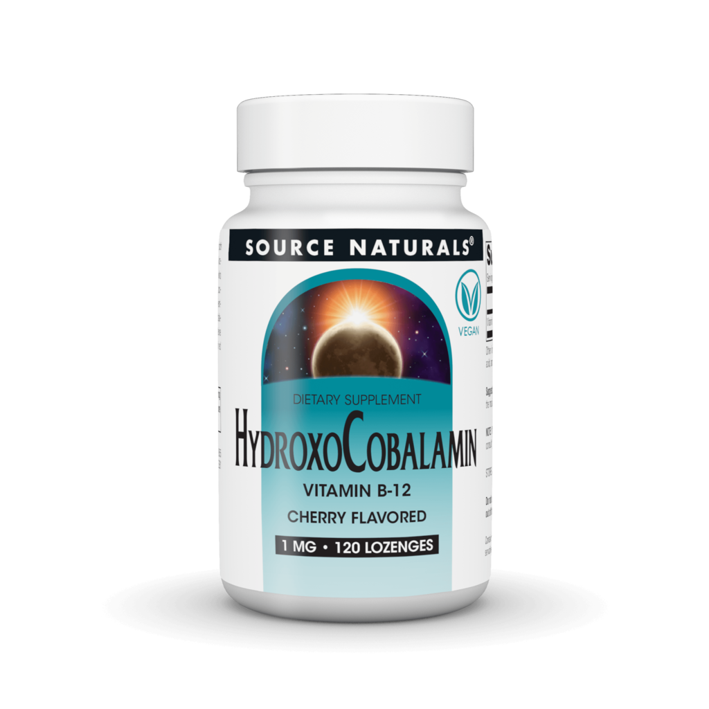 Вітамін В-12 (гідроксікобаламін), HydroxoCobalamin, Source Naturals, смак вишні, 1 мг, 120 таблеток для розсмоктування