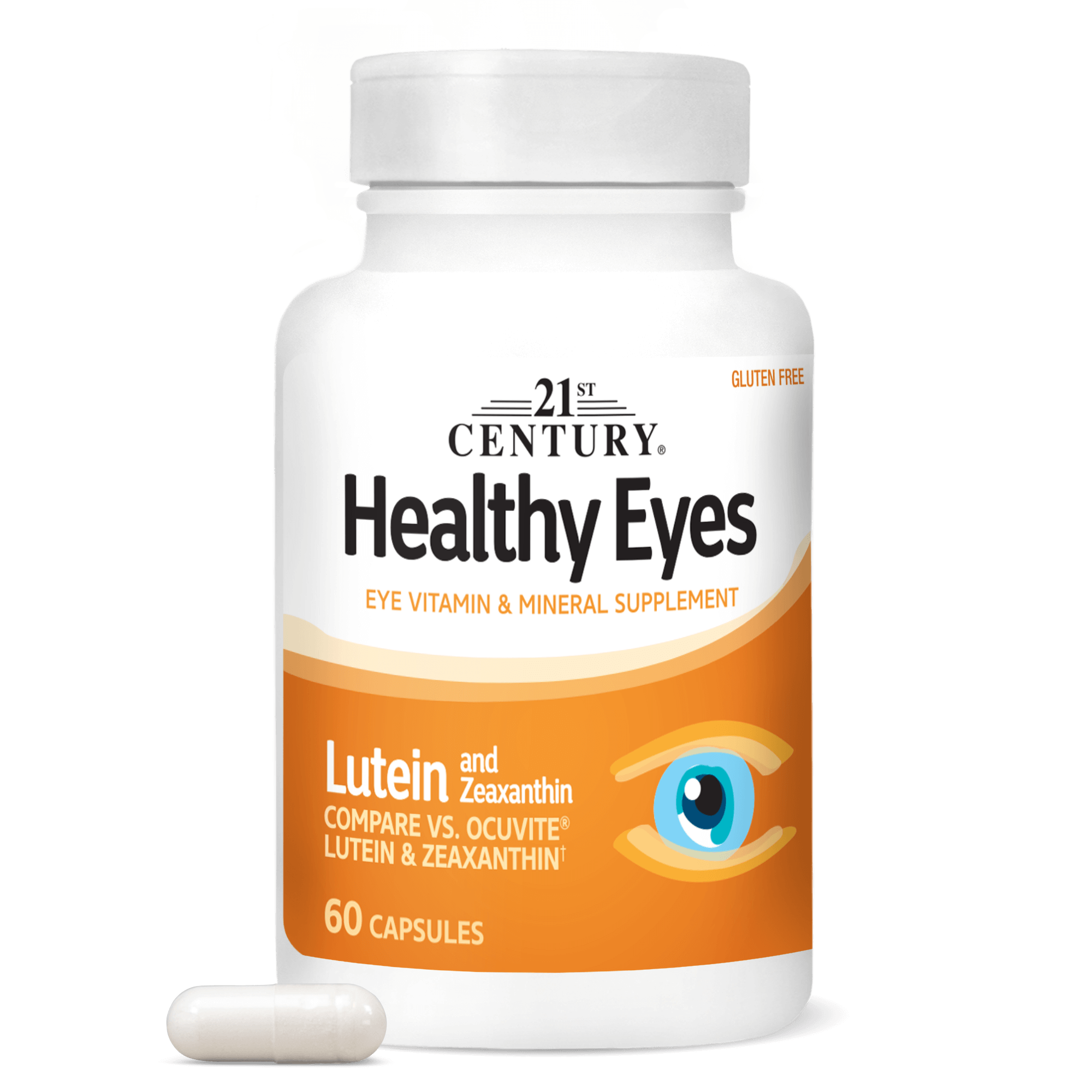 Лютеїн та зеаксантин для здоров'я очей, 21st Century Healthy Eyes Lutein & Zeaxanthin, 60 капсул