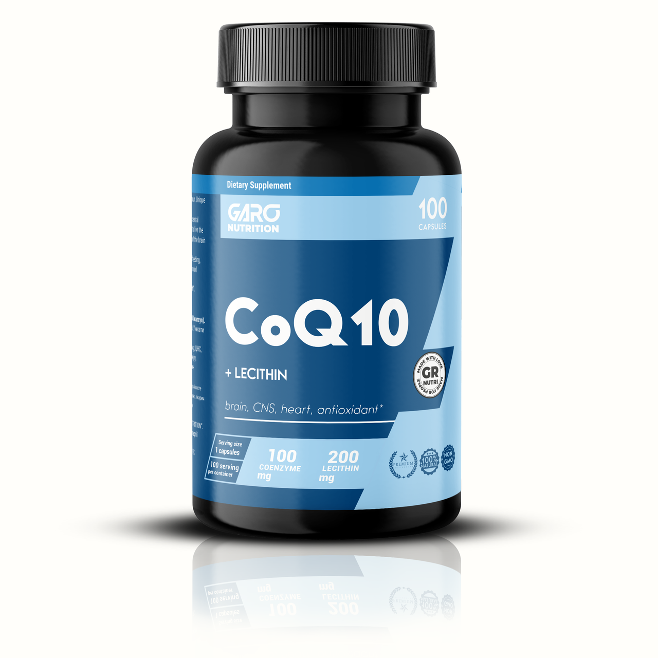 Коензим Q10, Garo Nutrition Coenzyme Q10, 100 мг, 100 капсул