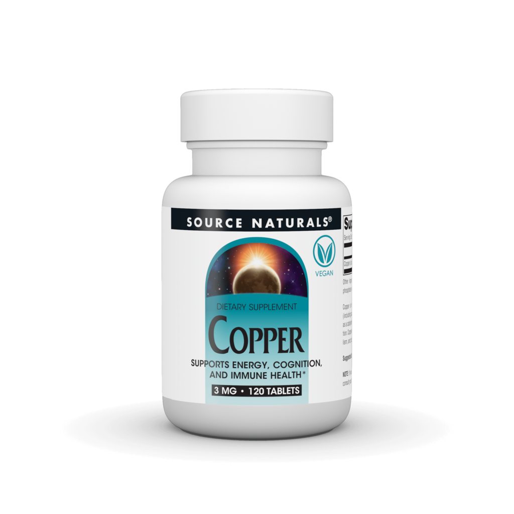 Мідь, Source Naturals Copper, 3 мг, 120 таблеток