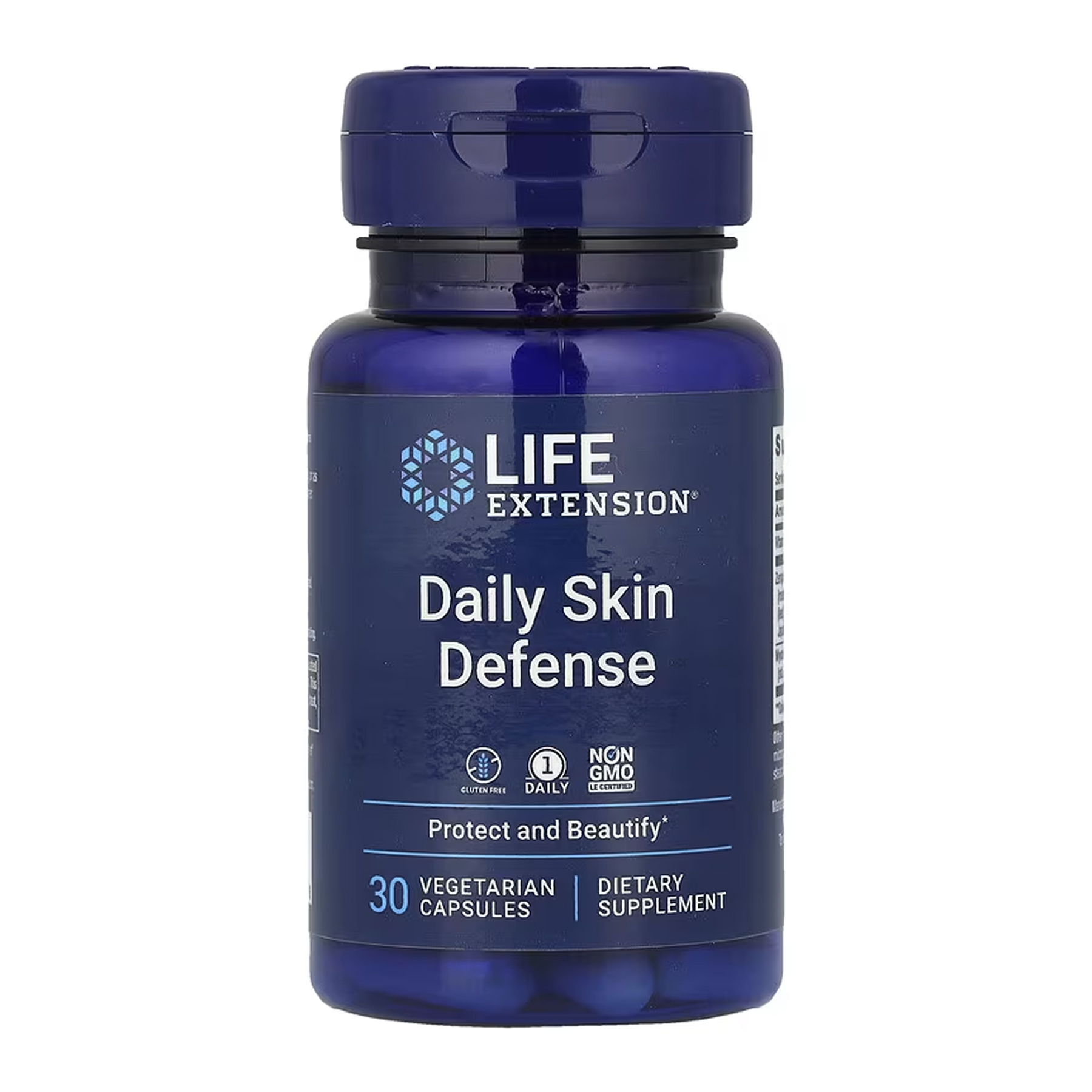 Комплекс для здоров'я шкіри, Life Extension Daily Skin Defense, 30 вегетаріанських капсул