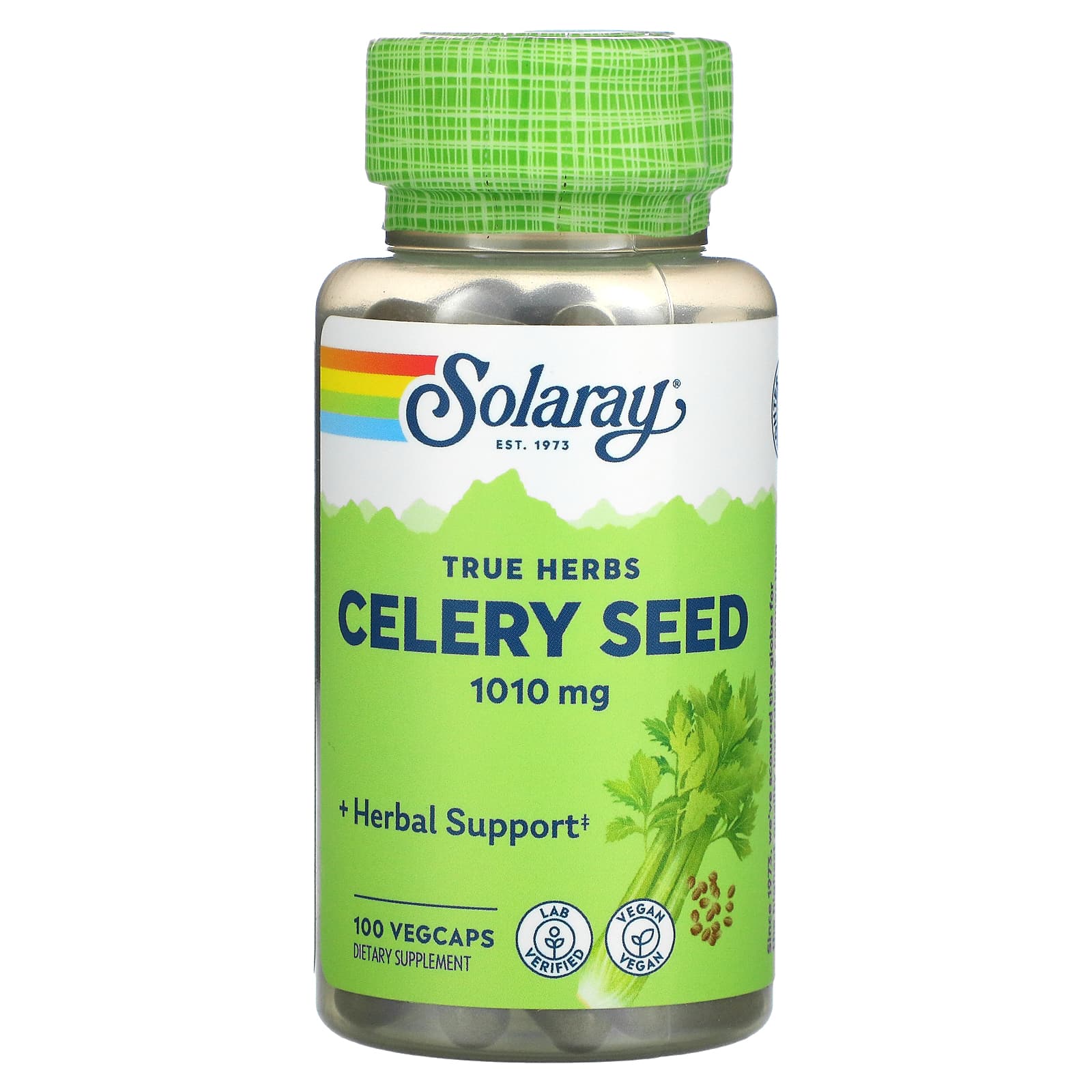 Насіння селери, Solaray Celery Seed, 505 мг, 100 вегетаріанських капсул