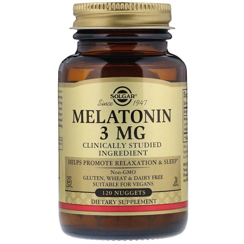 Мелатонін, Solgar Melatonin, 3 мг, 120 жувальних таблеток