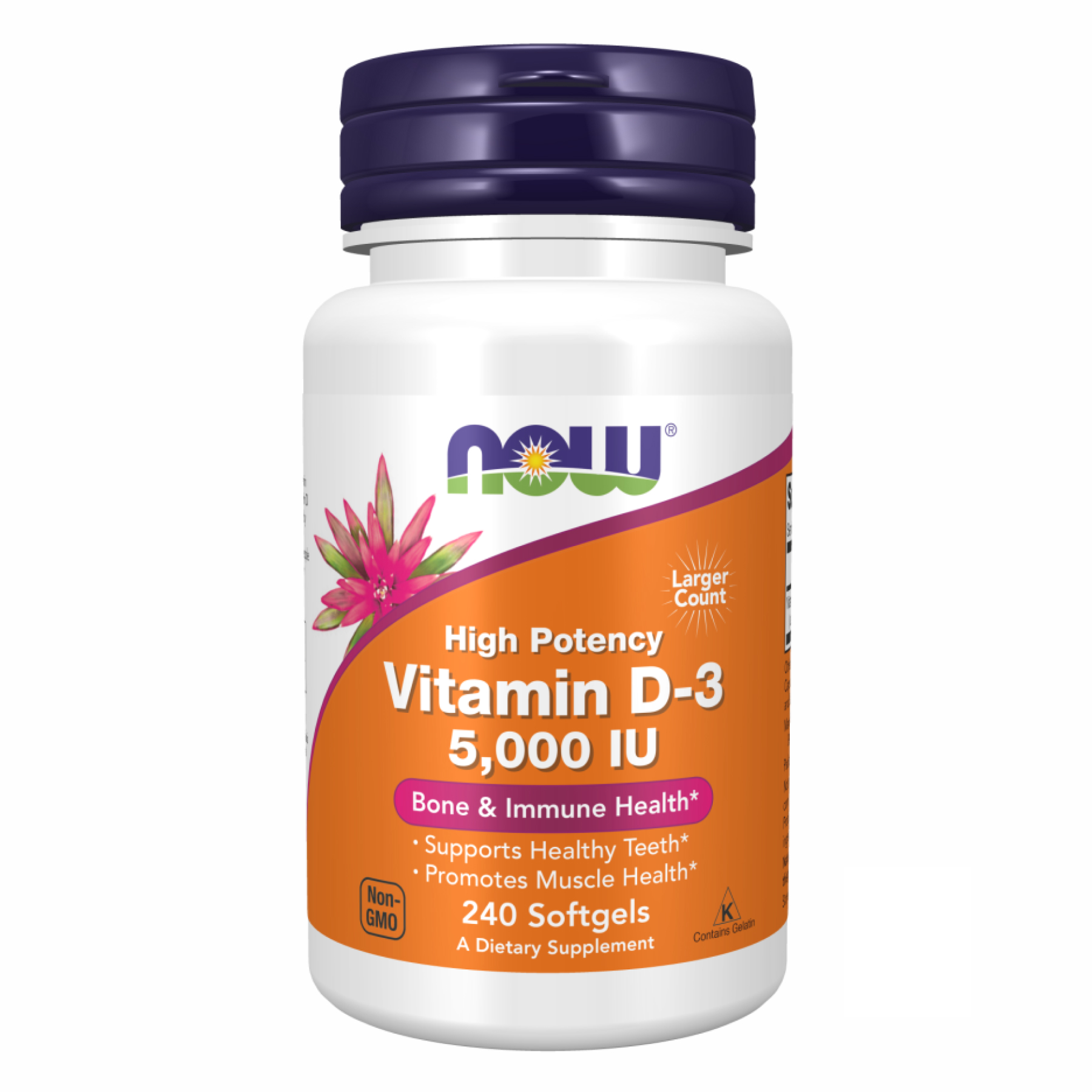 NOW Vitamin D-3 5000 IU (240 softgels)