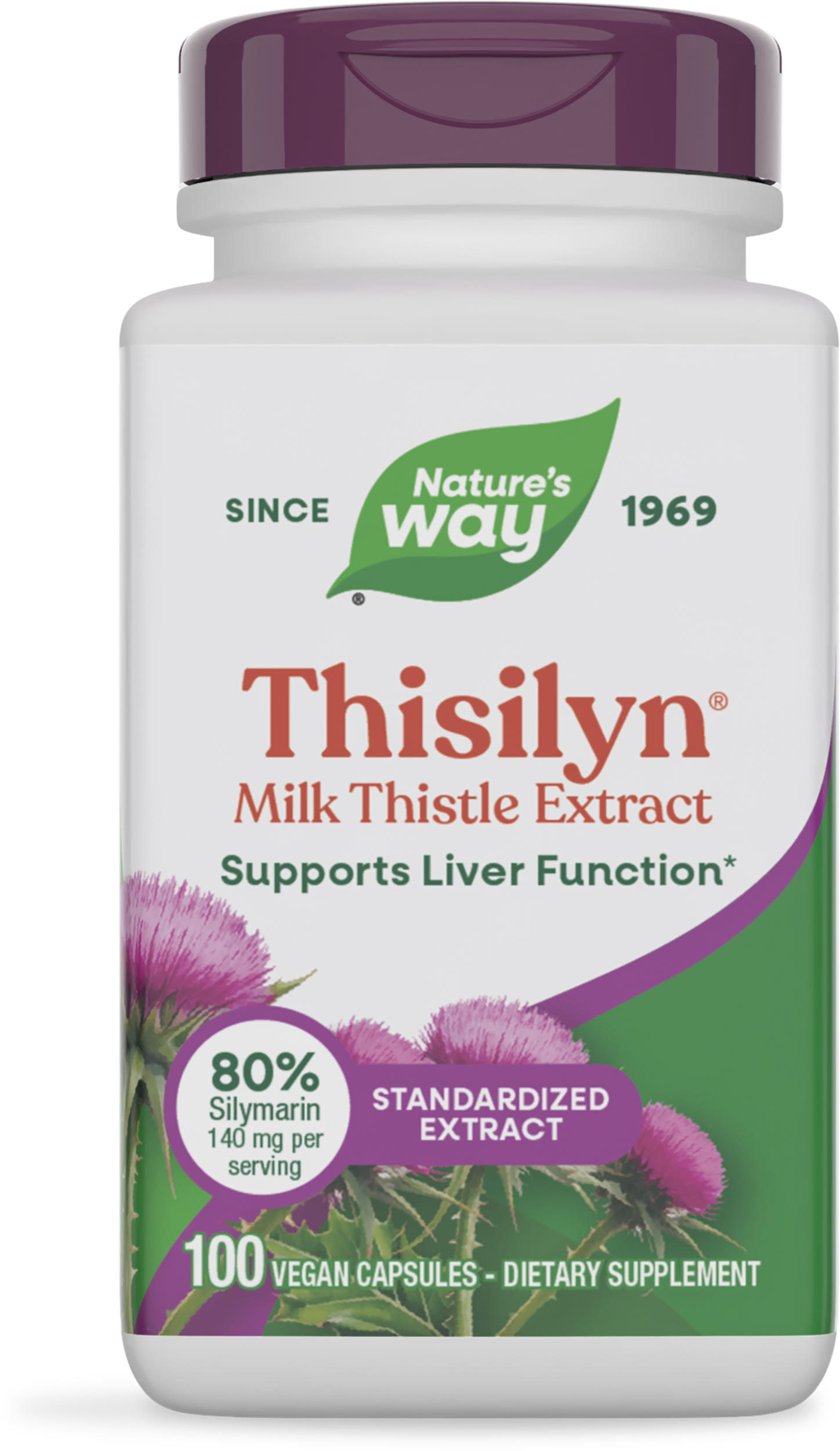 Екстракт розторопші для підтримки печінки, Nature's Way Thisilyn Milk Thistle Extract, 100 вегетаріанських капсул