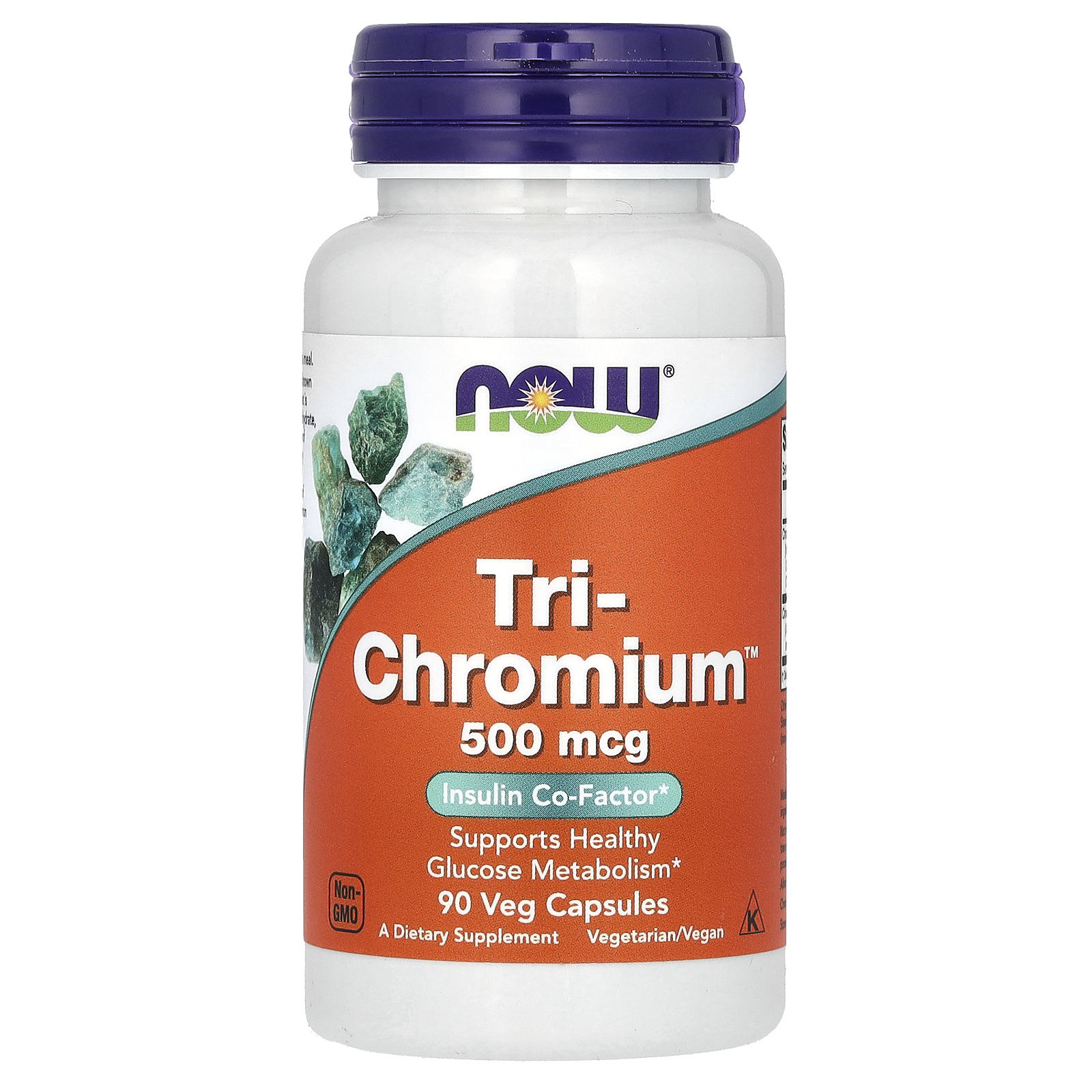 Хром, Now Foods Tri-Chromium, 500 мкг, 90 вегетаріанських капсул