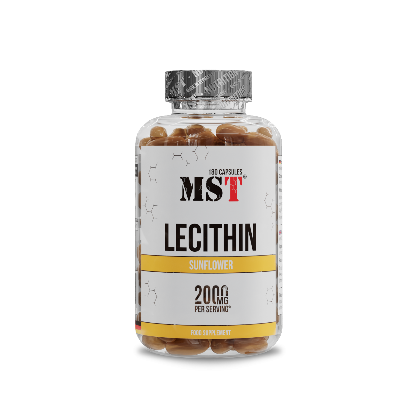Лецитин соняшниковий, MST Sunflower Lecithin 2000 mg, 180 капсул
