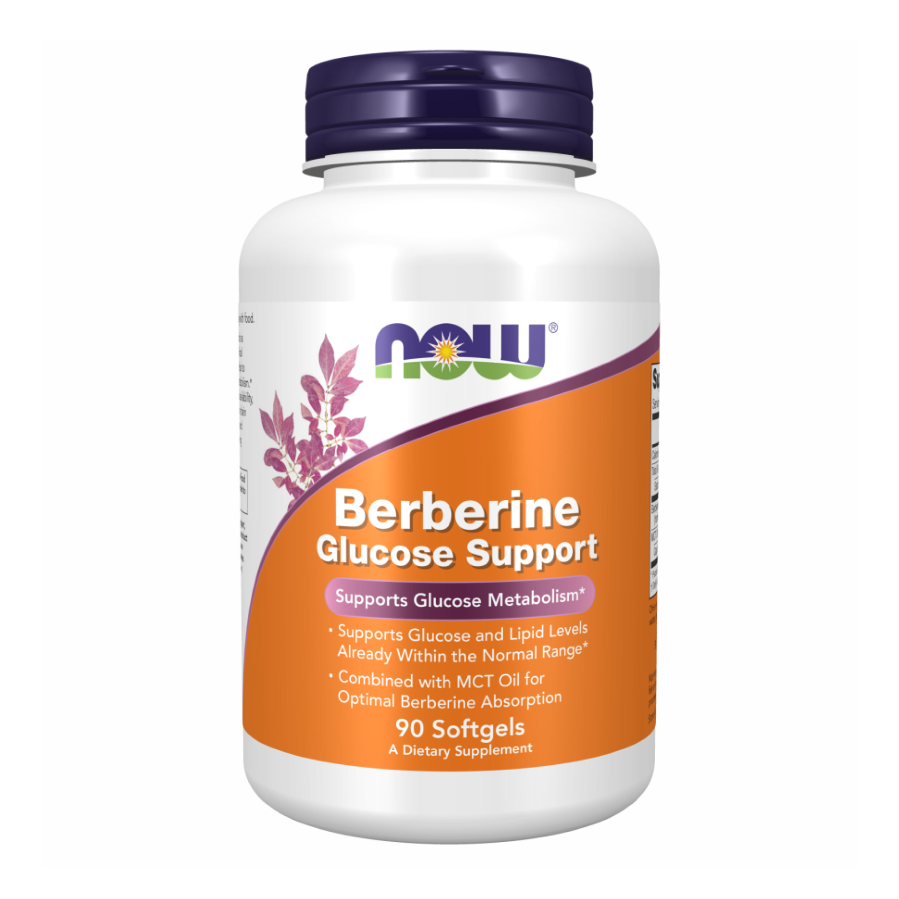Берберин для підтримки рівня глюкози, Now Foods Berberine Glucose Support, 90 м'яких капсул