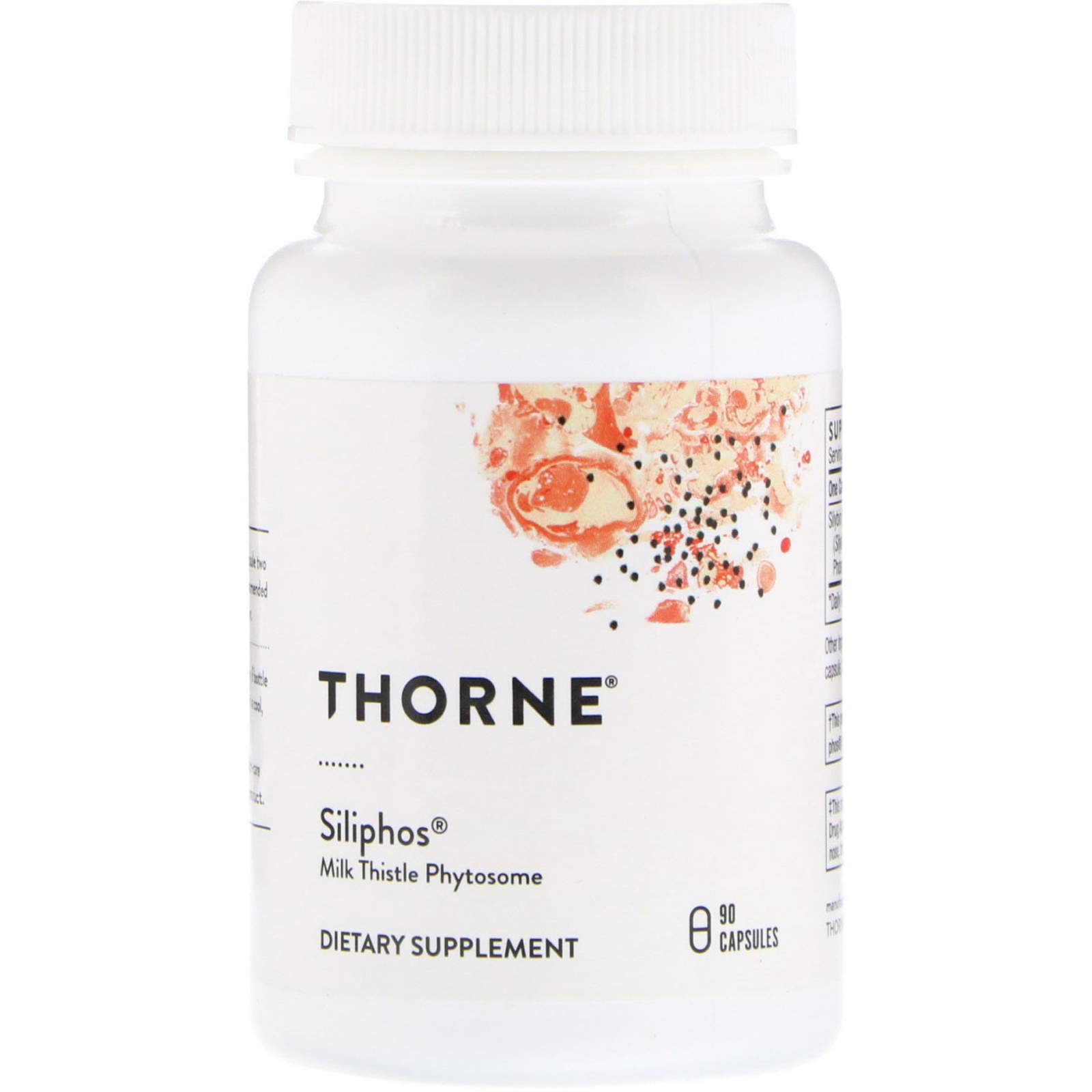 Екстракт розторопші, Thorne Research Siliphos Milk Thistle Phytosome, 180 мг, 90 капсул