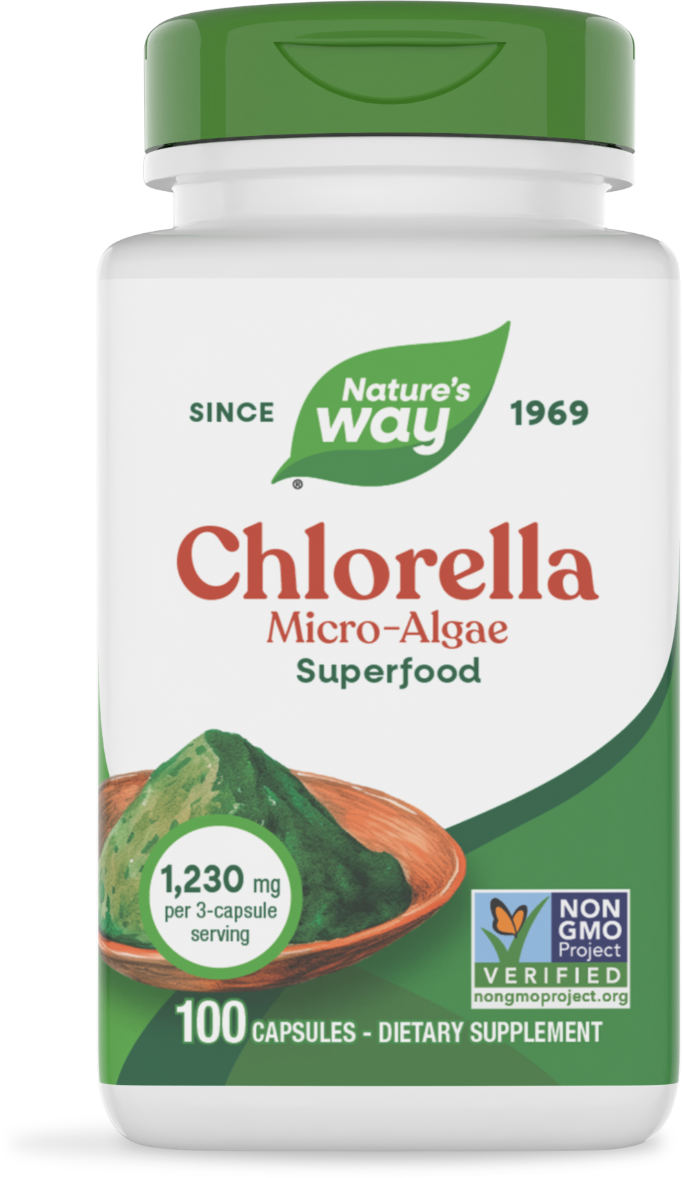 Хлорела, мікроводорості, Nature's Way Chlorella Micro-Algae, 410 мг, 100 вегетаріанських капсул