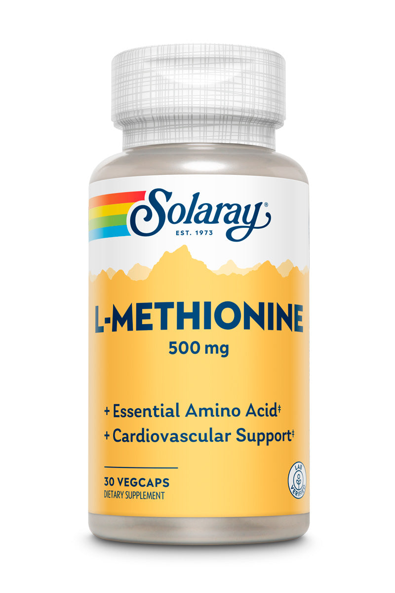 L-метіонін, Solaray L-Methionine, 500 мг, 30 вегетаріанських капсул