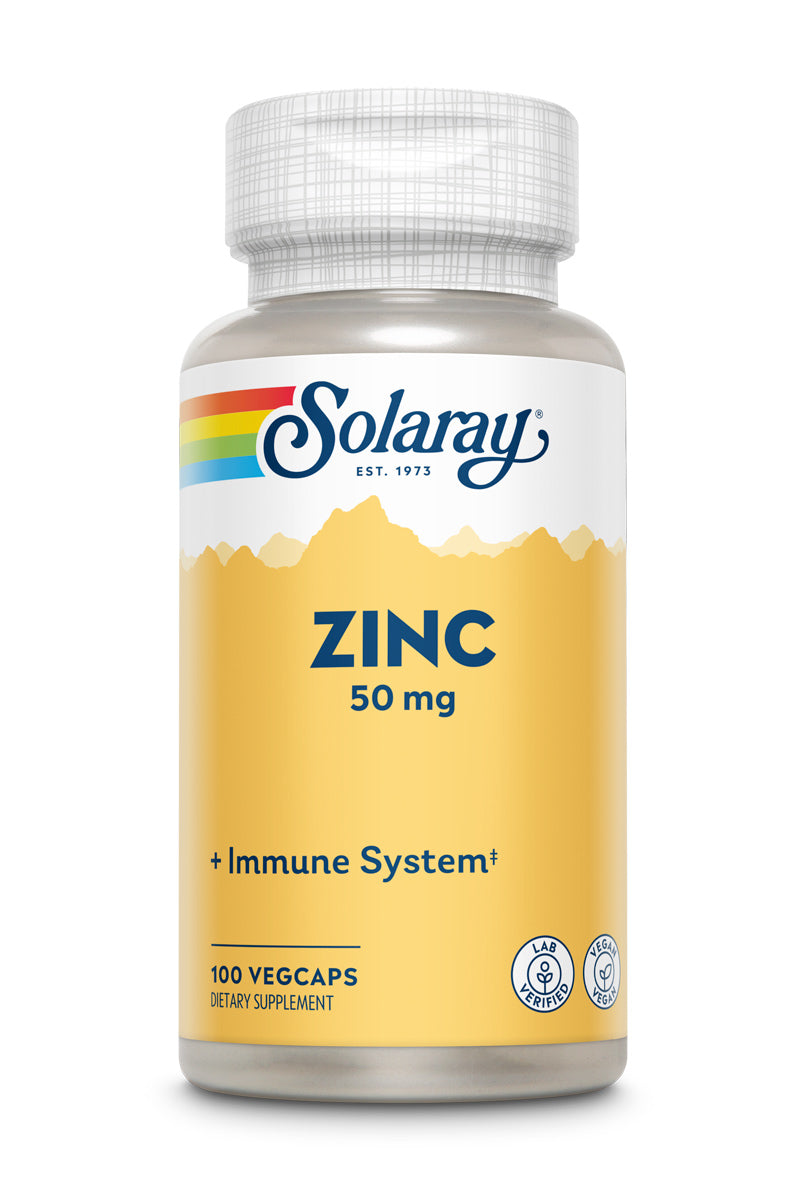 Хелатний цинк, Solaray Zinc, 50 мг, 100 вегетаріанських капсул