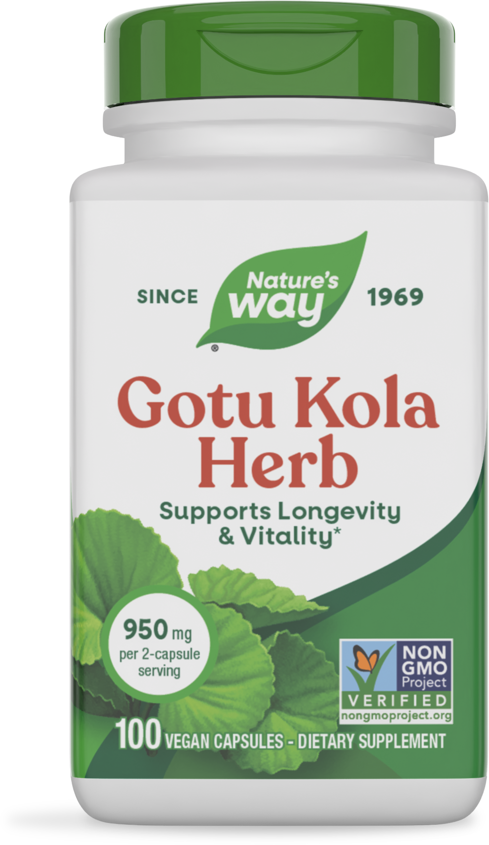Готу Кола, Nature's Way Gotu Kola Herb, 950 мг, 100 вегетаріанських капсул
