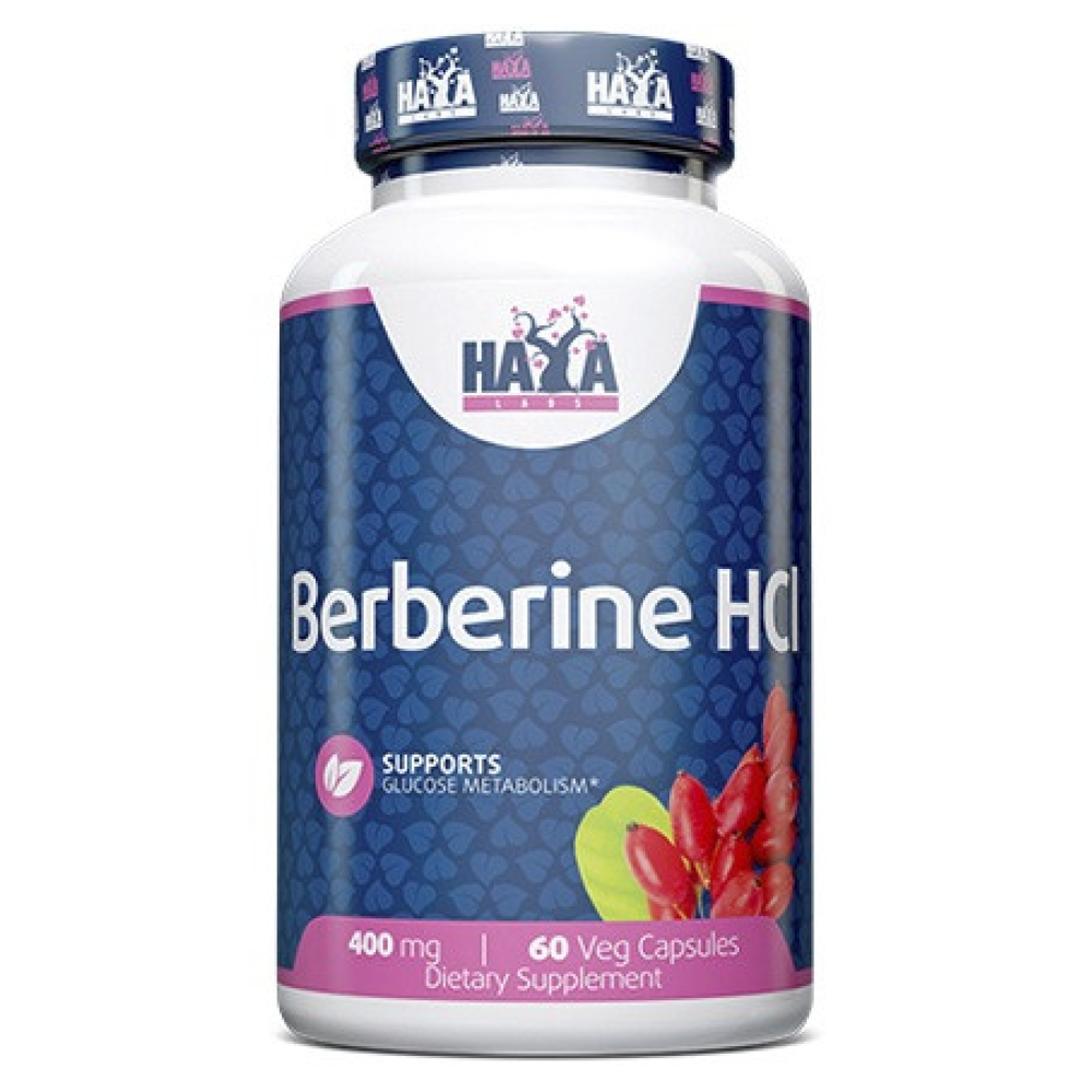 Берберин, Haya Labs Berberine HCL, 400 мг, 60 вегетаріанських капсул